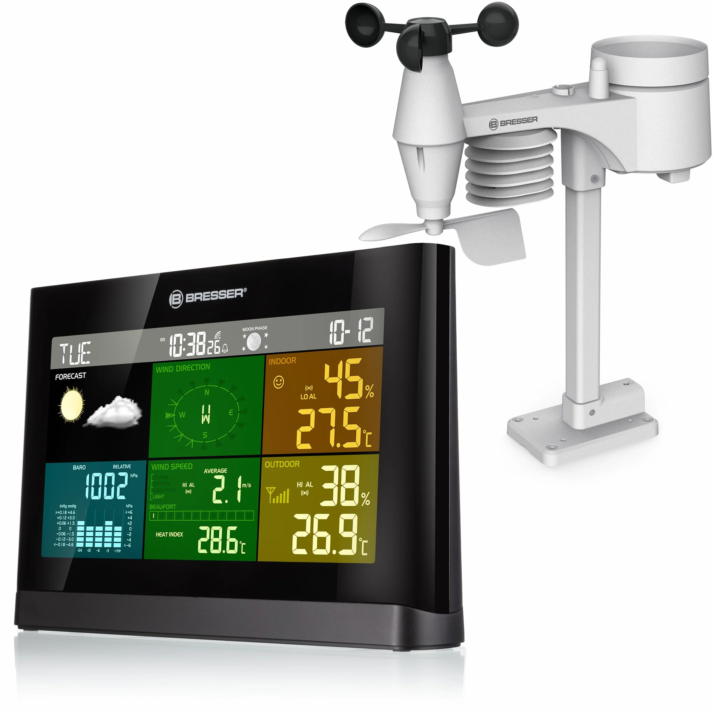 BRESSER 5-in-1 Stazione Meteo Display a Colori Nero