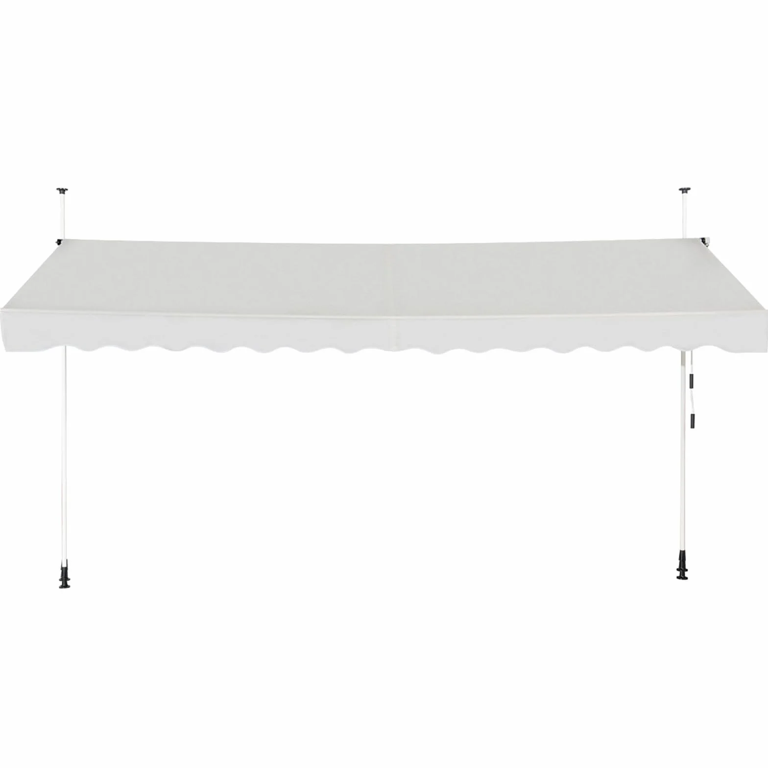 COSTWAY Tenda da Sole per Balcone, Regolabile in Altezza, Telaio Telescopico, 400 cm, Beige
