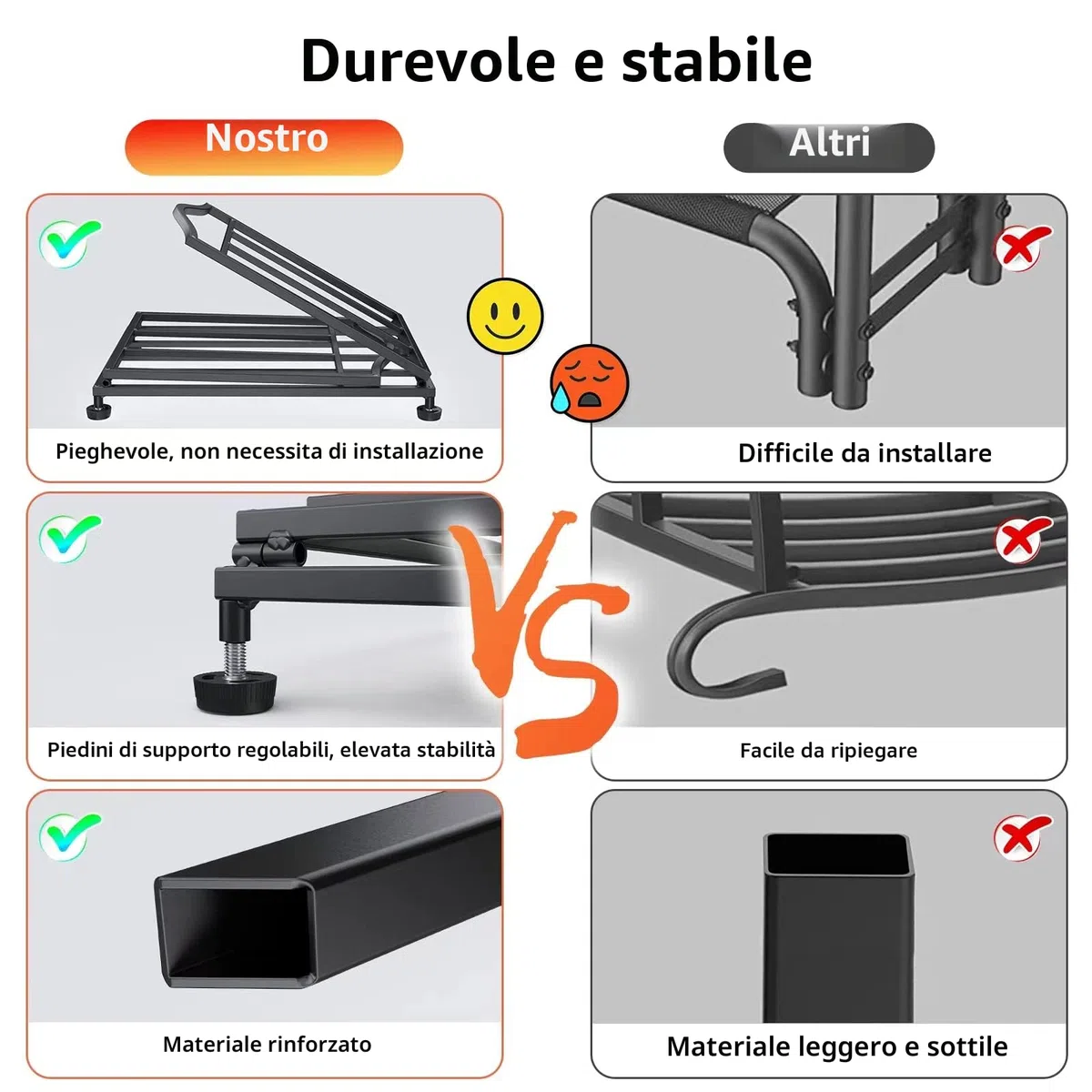 STLOVe Rack di Legna da Ardere, Scaffale Portalegna in Metallo per Camino, Capacità 50 Kg