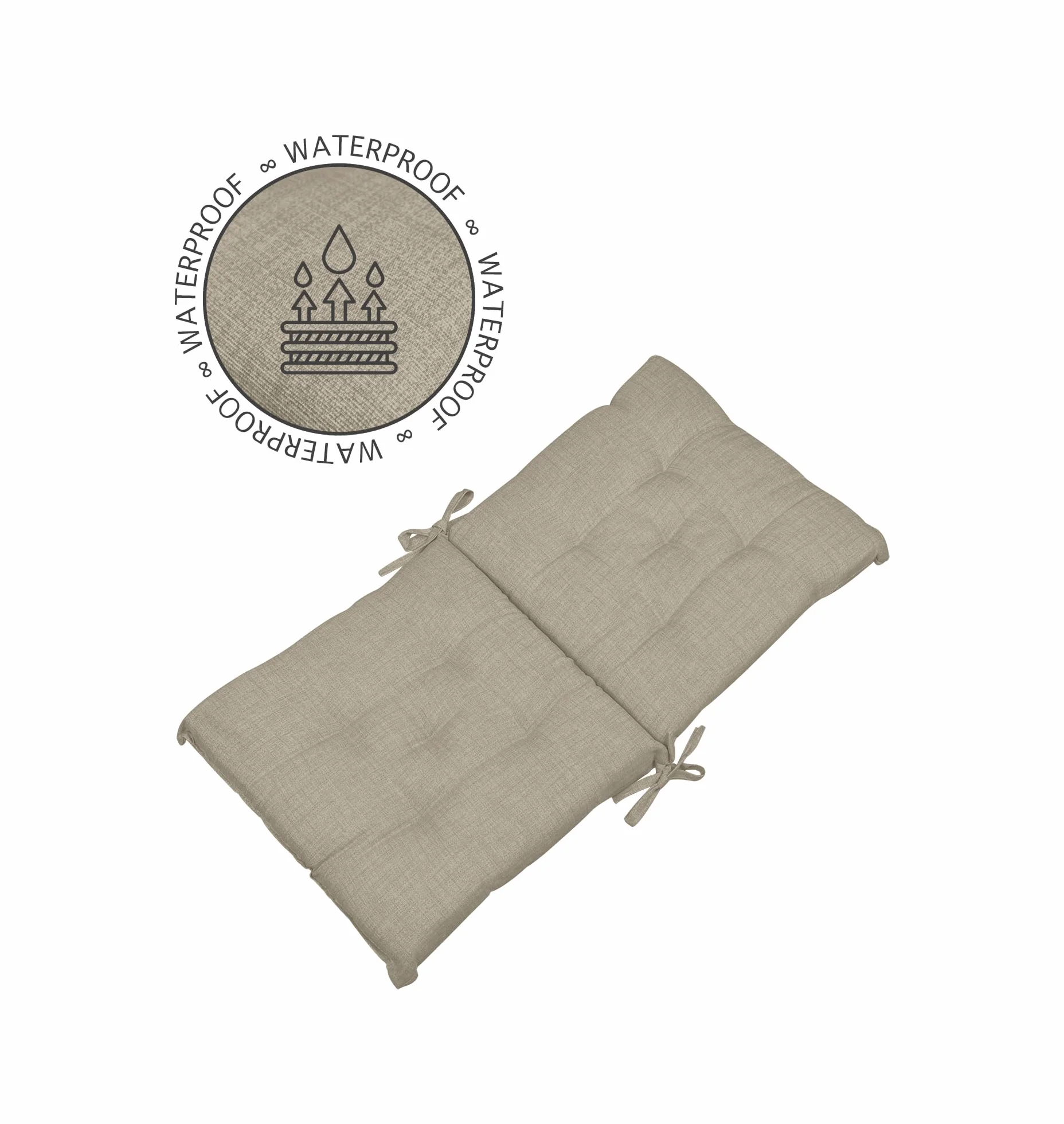 IlGruppone Set Cuscini Sedia con Schienale Imbottiti con Laccetti Banda Elastica per Fissaggio Prodotto Italiano Sedie Poltrone Sdraio Reclinabili Cucina Giardino 40 x 80 Cm - Corda - 6 Pezzi