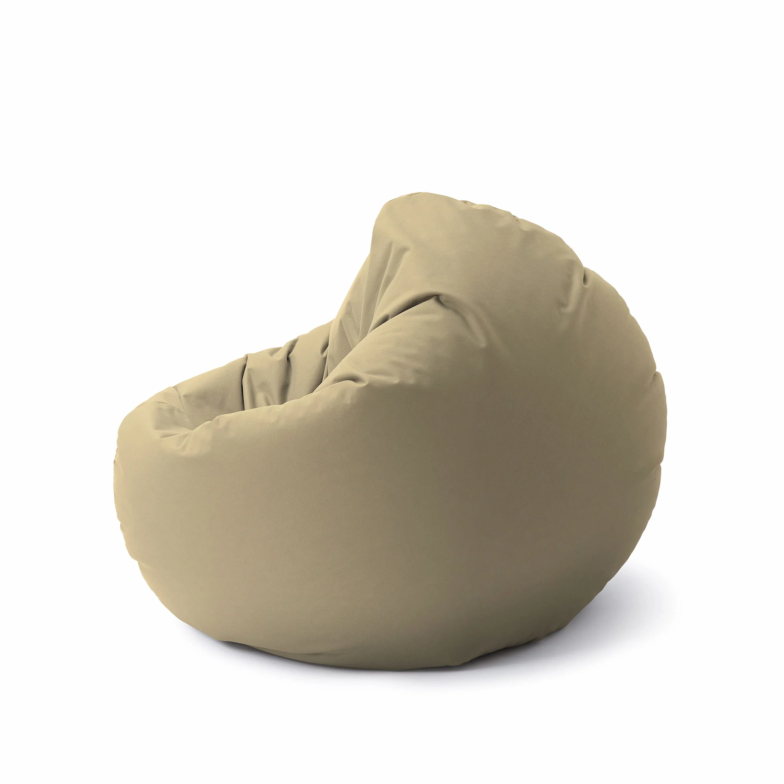 Lumaland Poltrona a sacco pouf rotondo 2 in 1 300 l 120 x 80 x 75 cm impermeabile beige