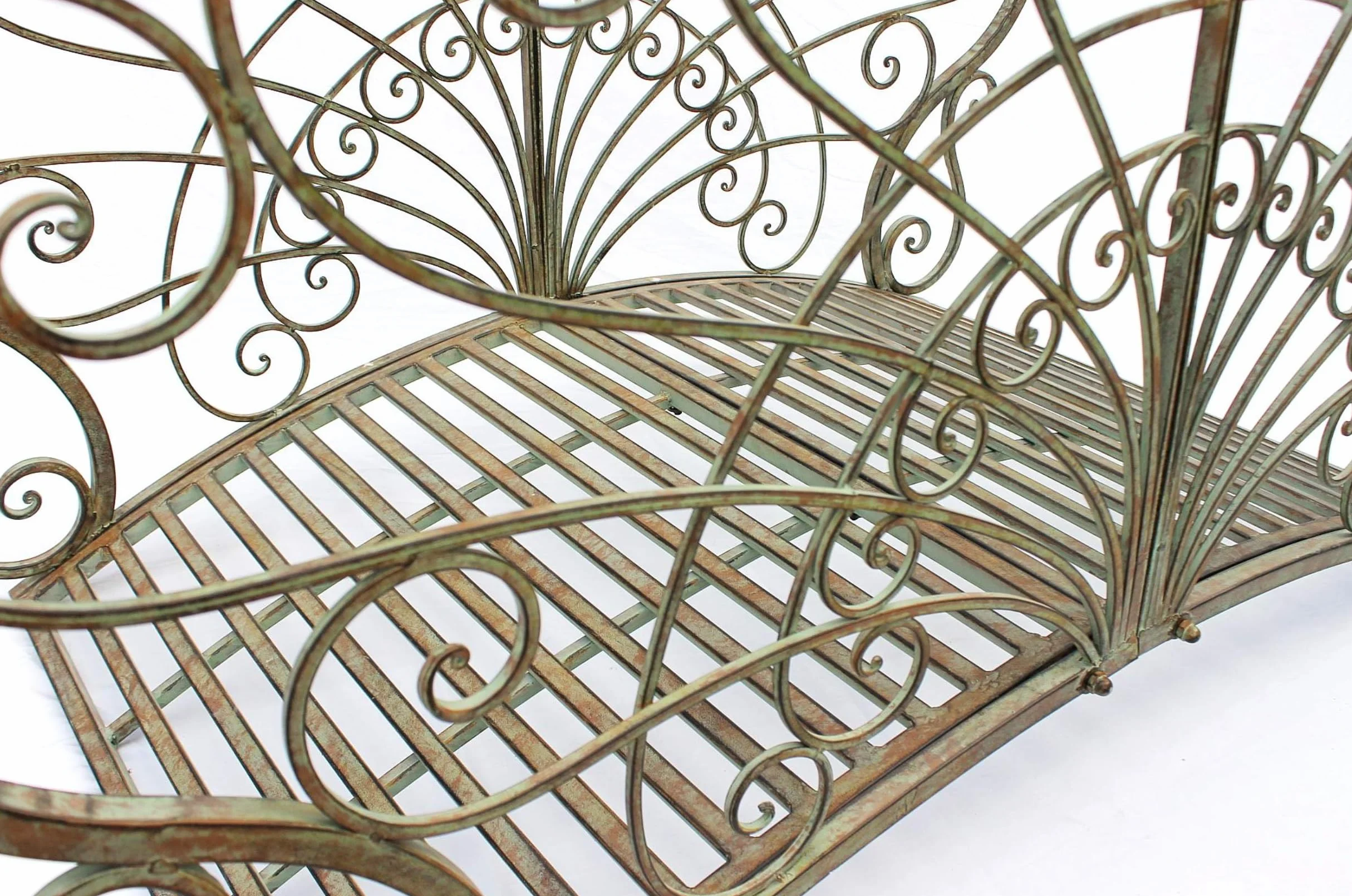 DanDiBo Ponte da giardino in metallo con ringhiera, 150 cm, antico 150106, ponte da giardino, ponte in metallo, per mobili da giardino