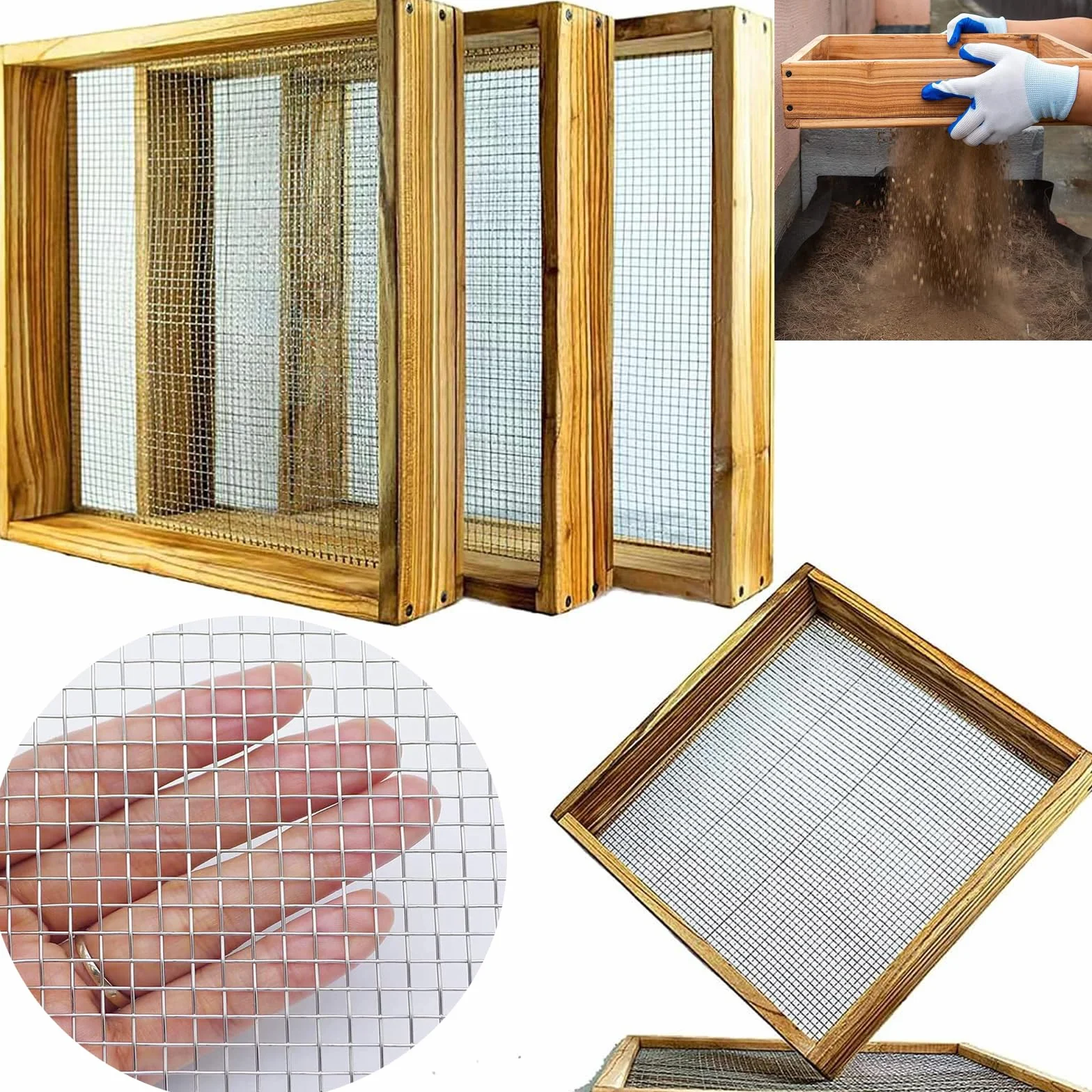 Setaccio per Terreno da Giardino Multifunzionale Palmare 50x44