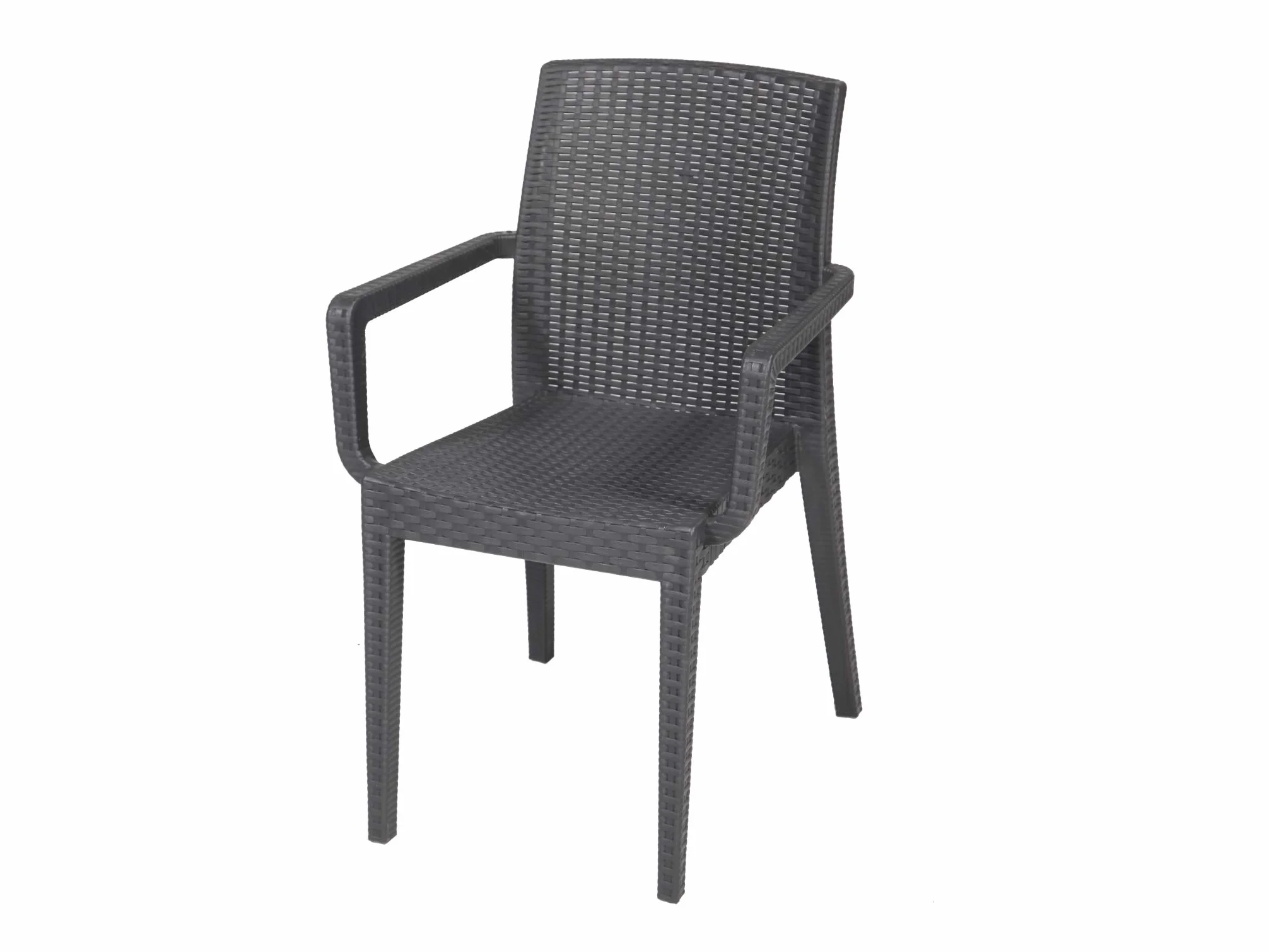 Dimaplast2000 AMZ004 Set Giardino Tavolo e 6 Poltrone Resina Effetto Rattan 140x80x72 cm Antracite