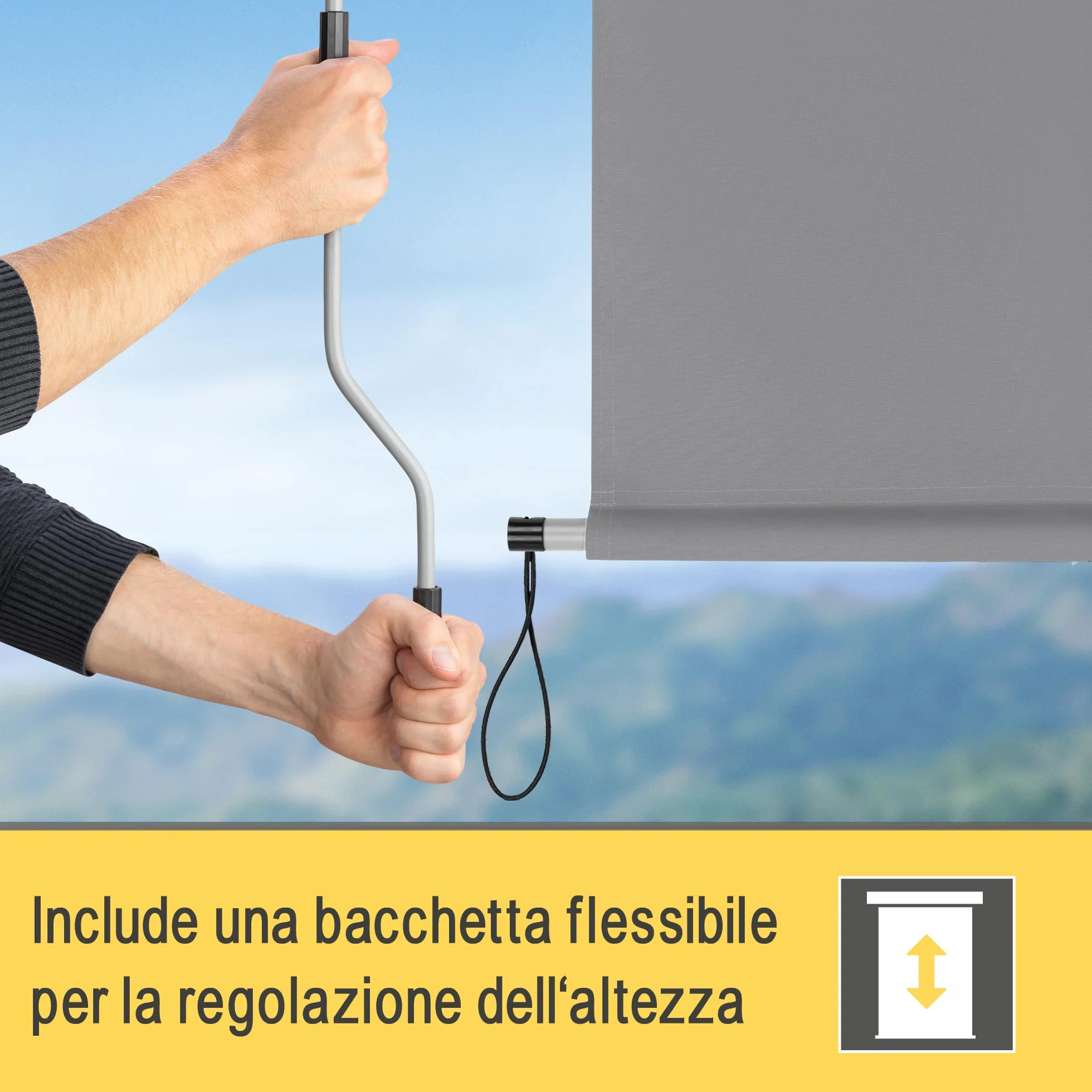 Sol Royal Tenda da sole verticale 180x250 cm MS5 idrorepellente Grigio