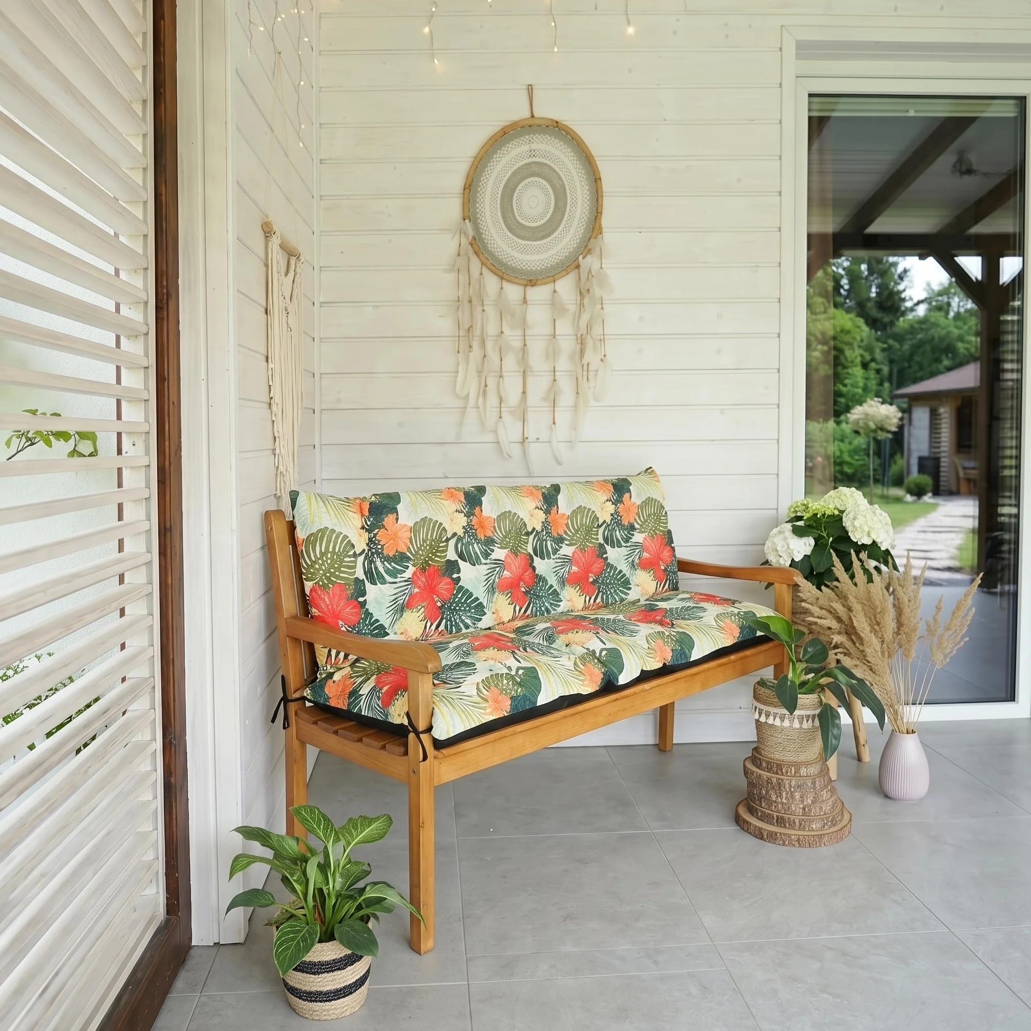 4L Textil Cuscini da Esterno Cuscino per Panca da Esterno Cuscino per panchina da Giardino Cuscini Dondolo 3 posti Cuscini per pallet (100x50x50 cm, Verdi Tropicale)
