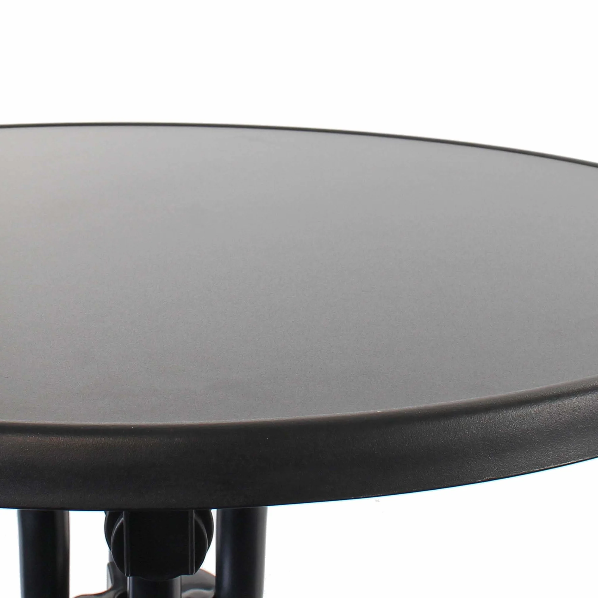 Tavolo alto da bar rotondo pieghevole nero Ø 80 cm h 110 cm per interno ed esterno