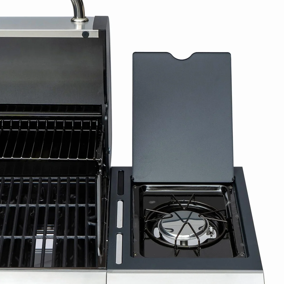 Arsard Barbecue a Gas Professionale XXL 6 Fuochi 19 KW con Bruciatore Laterale Griglia Ghisa Acciaio Inox