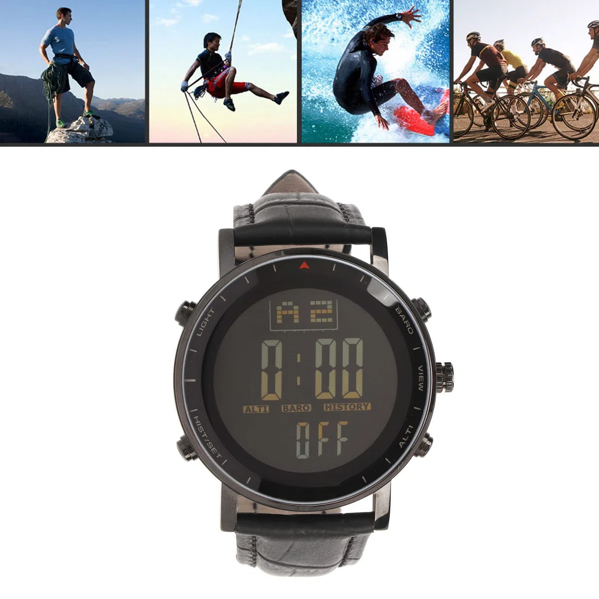 Orologio Barometro da Pesca con Altimetro, Bussola, Termometro, Impermeabile Metallo