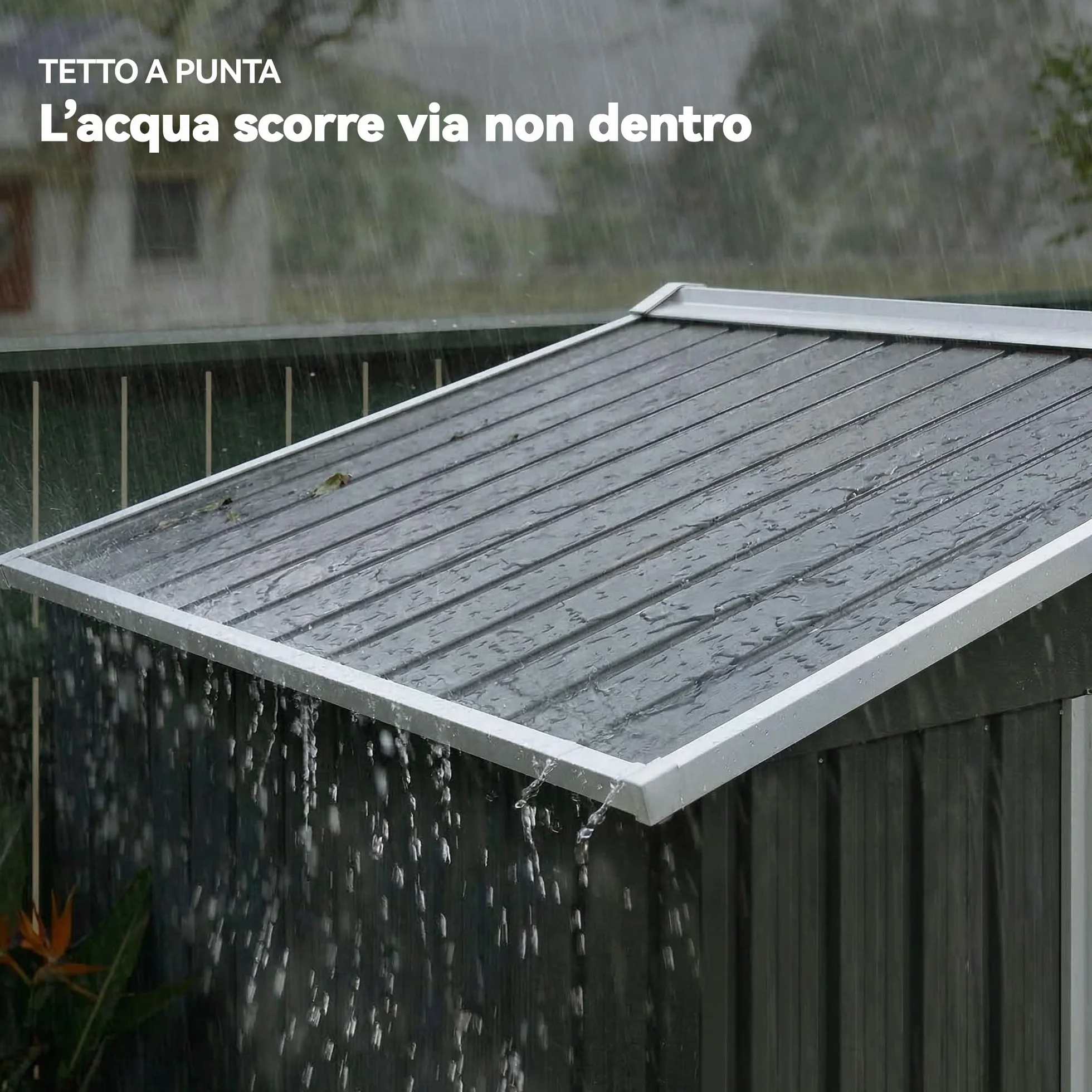 Outsunny Casetta da Giardino 2.8m² Acciaio Zincato con Prese d'Aria, Capanno Attrezzi 2 Porte Scorrevoli, 195.5x158.5x188 cm, Nero