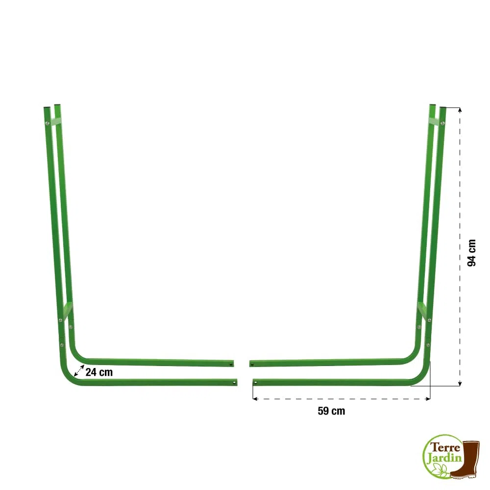 Ribimex PRIRB095 Portalegna a Due Elementi, Altezza 95 cm, Verde