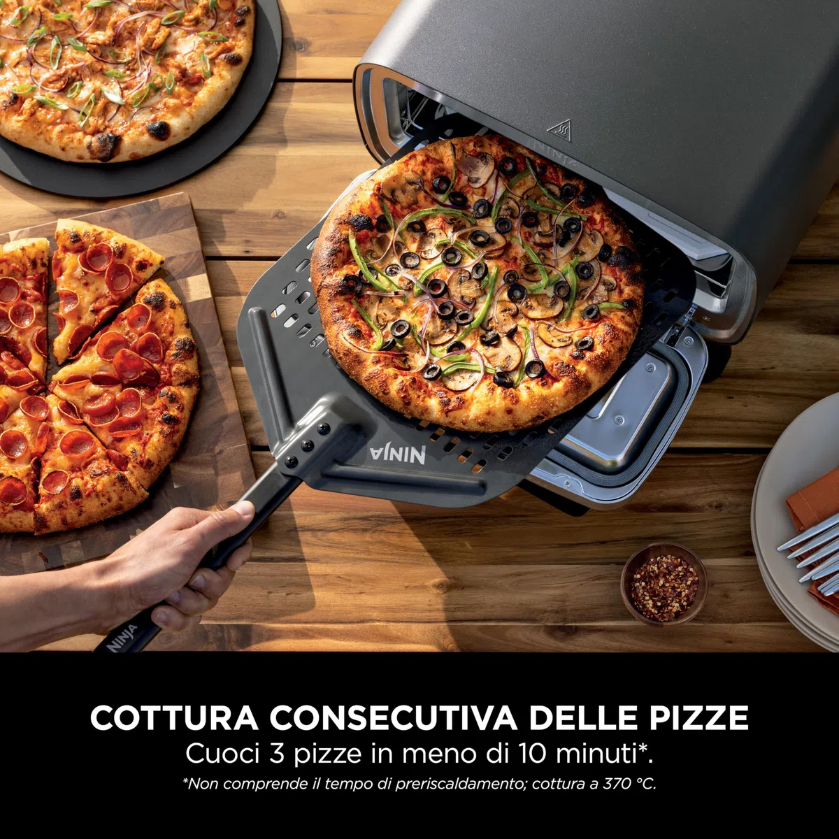 Ninja Artisan Forno elettrico per pizza e friggitrice ad aria MO201EU 30 cm
