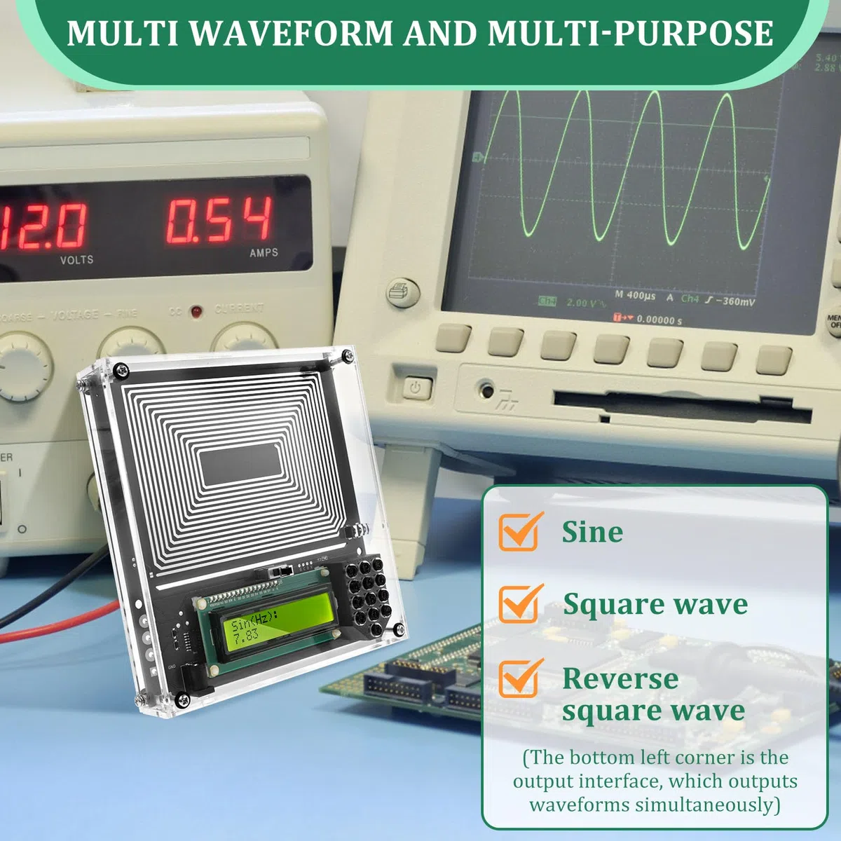 Schumann Generatore di Risonanza Onde 0,01-30000 Hz, Onde Quadrate Regolabili, Generatore Frequenze Ultra Basse 7,83 Hz