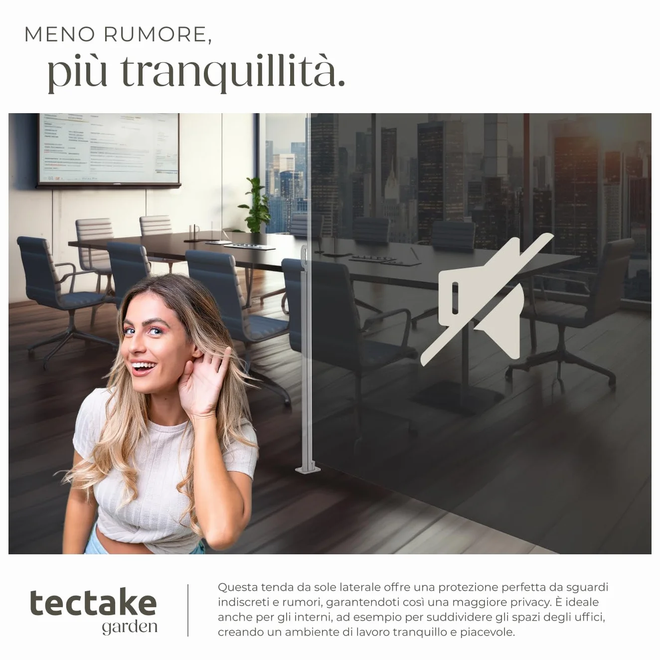 Tenda Frangivento a Scorrimento Paravento Estraibile Esterno 200x300 cm Nero