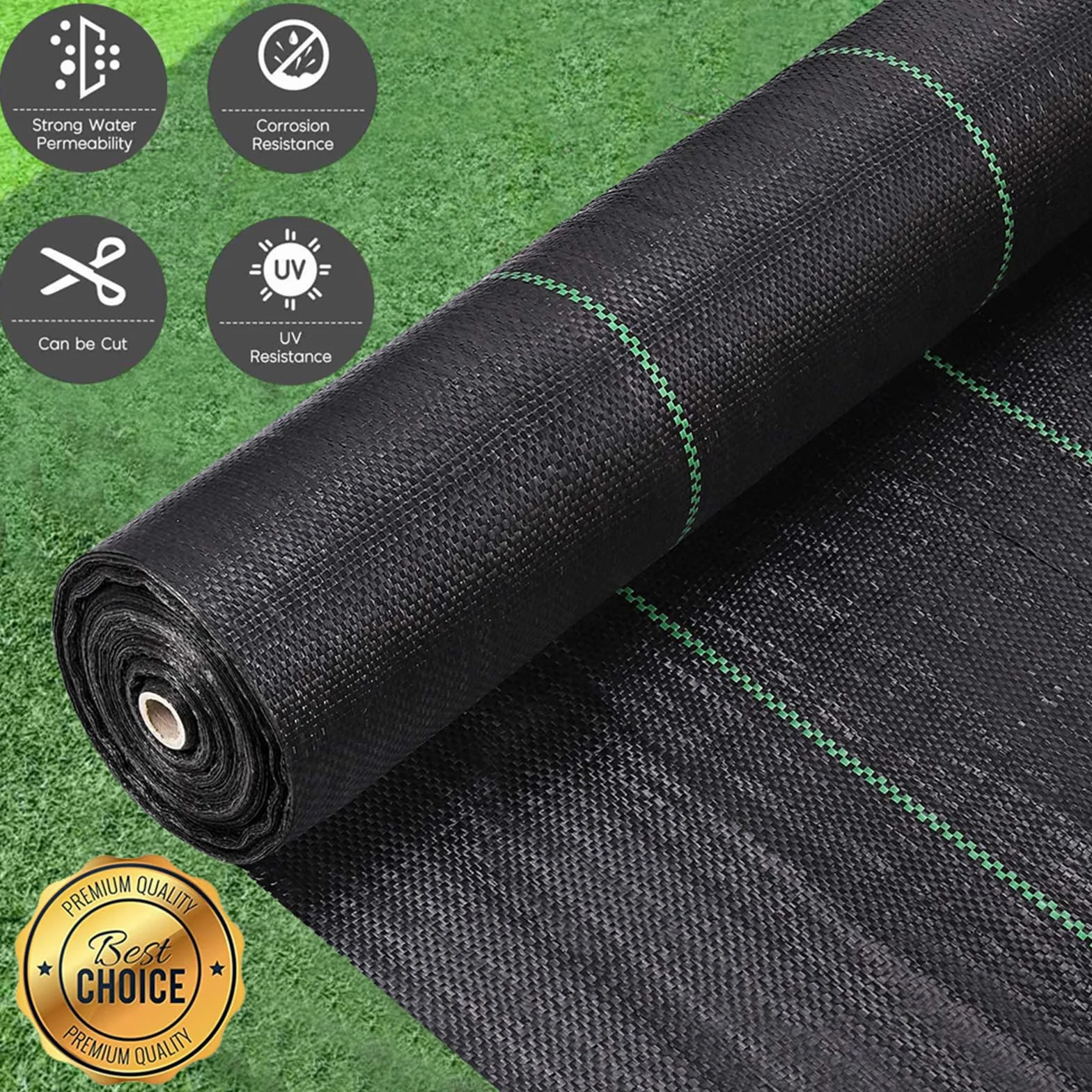 Dripex Telo Pacciamatura 4mx10m 90g/m² Tessuto Anti Erbacce Giardino
