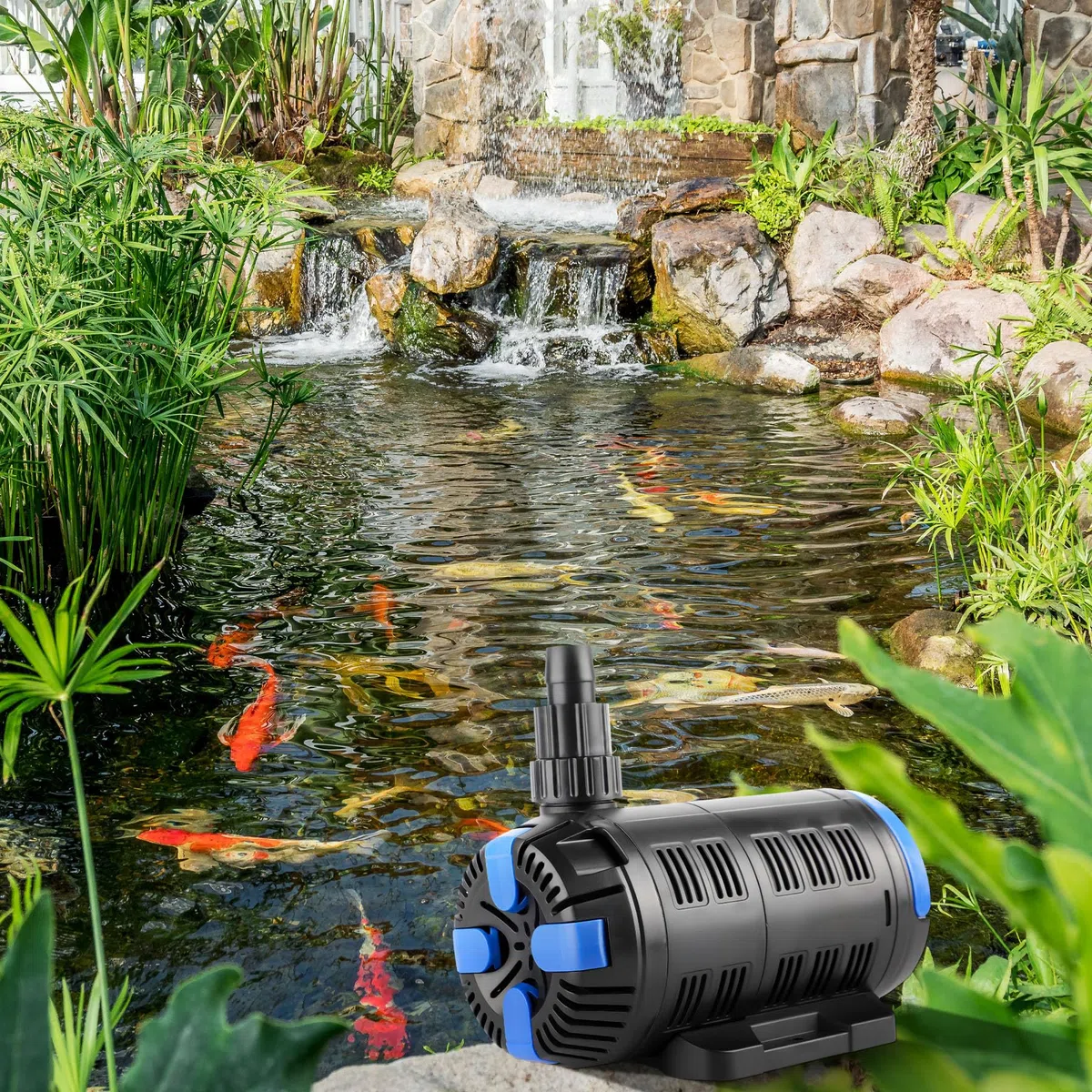 Forever Speed Pompa per laghetto per esterni, regolabile, 180 W, Eco Motor 15000 l/h, con regolatore multifunzionale per laghetto da giardino, laghetto da pesce, fontana conversion pompa