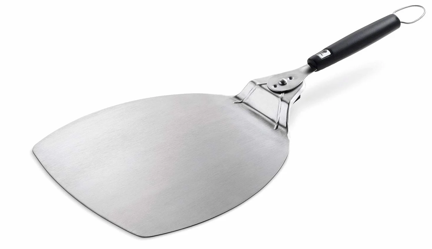Weber Atizador de Pizza de Acero Inoxidable con Mango Plegable, Lavable en Lavavajillas, Negro/Plateado