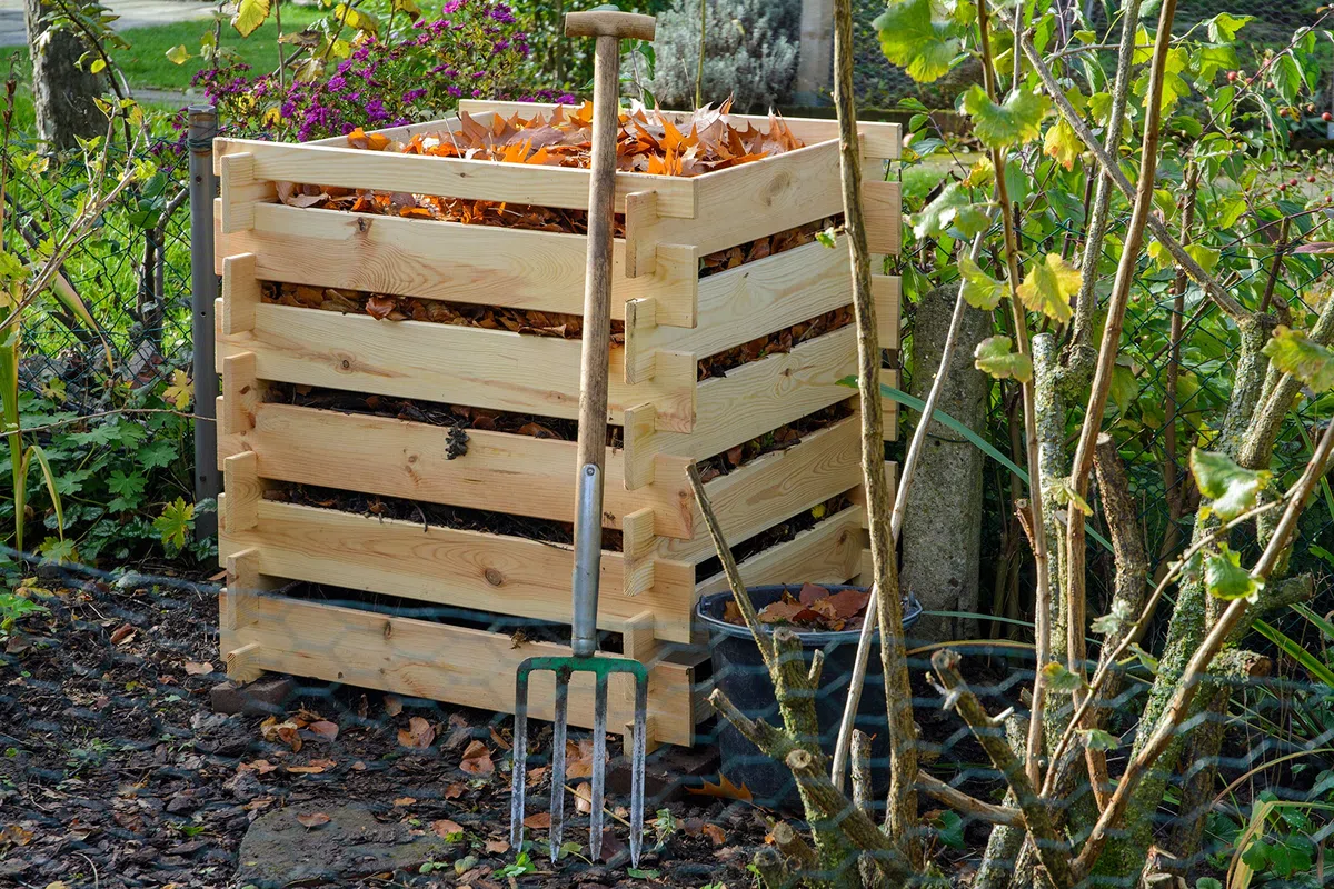 dobar® Green Label 58600FSCe Compostiera Stecki | Contenitore quadrato in legno massello | Compostiera da giardino 320 l | Kit | 78 x 78 x 78 cm |
