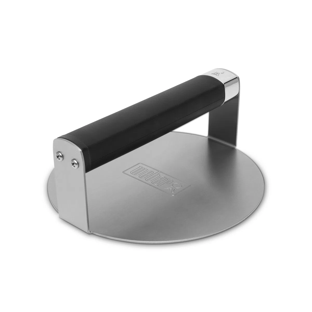 Weber pressa per Smashed Burger, Robusta e Stabile, Superficie Liscia, in Acciaio Inox con Impugnatura Antiscivolo – Argento (3400846)