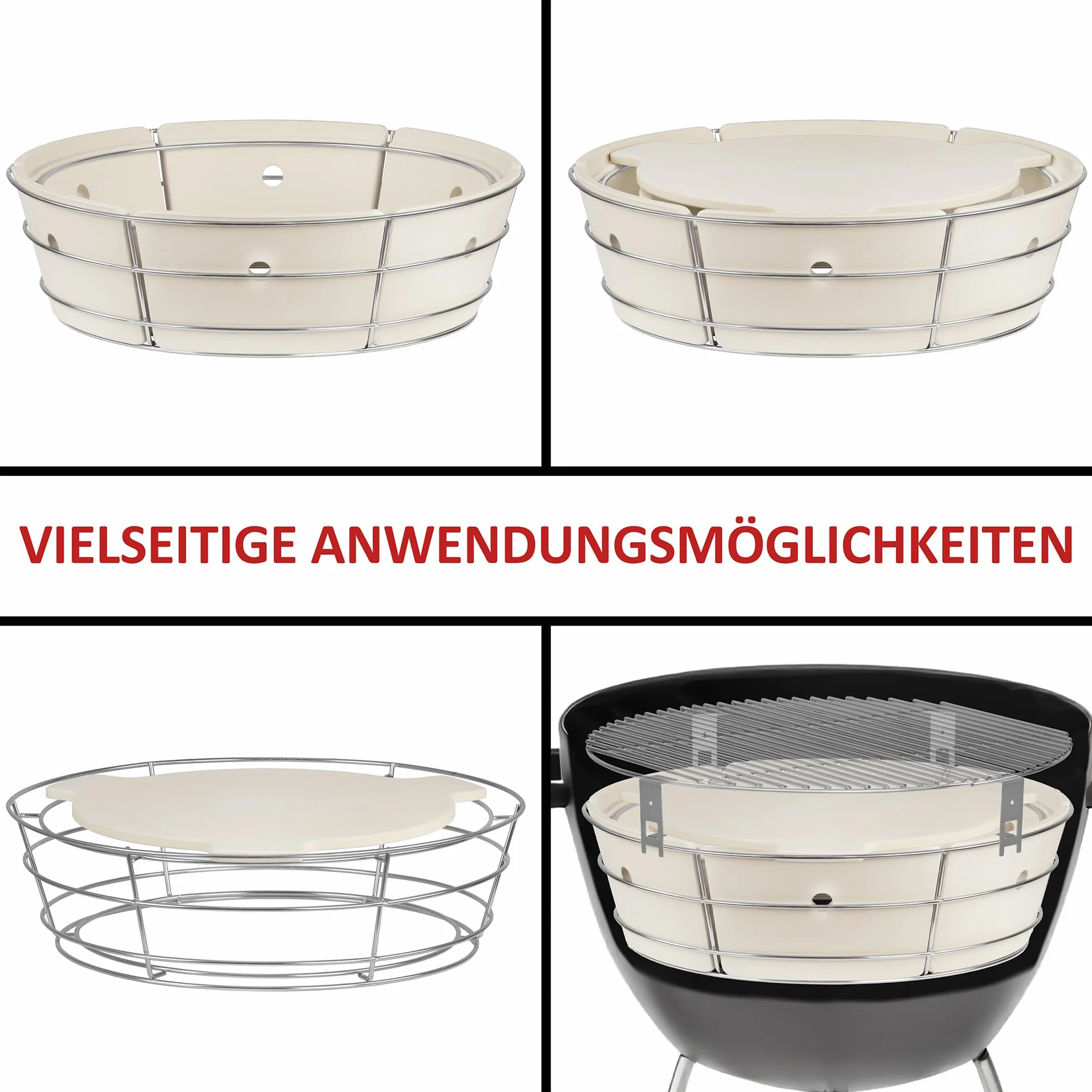BBQ-Toro Uniwersalny elastyczny system gotowania do grilla kulowego Ø 57 cm z akcesoriami do wędzenia i kamieniem do pizzy