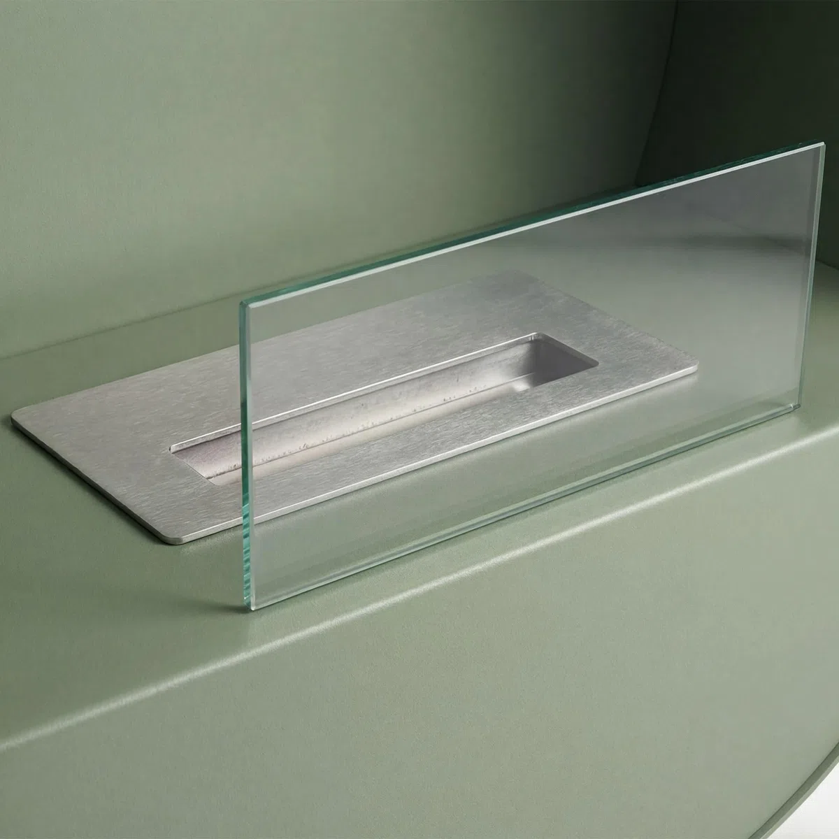 Frankystar Venere Camino da Pavimento 60x72x30 cm Design Interno Piedi Legno Pino Salvia