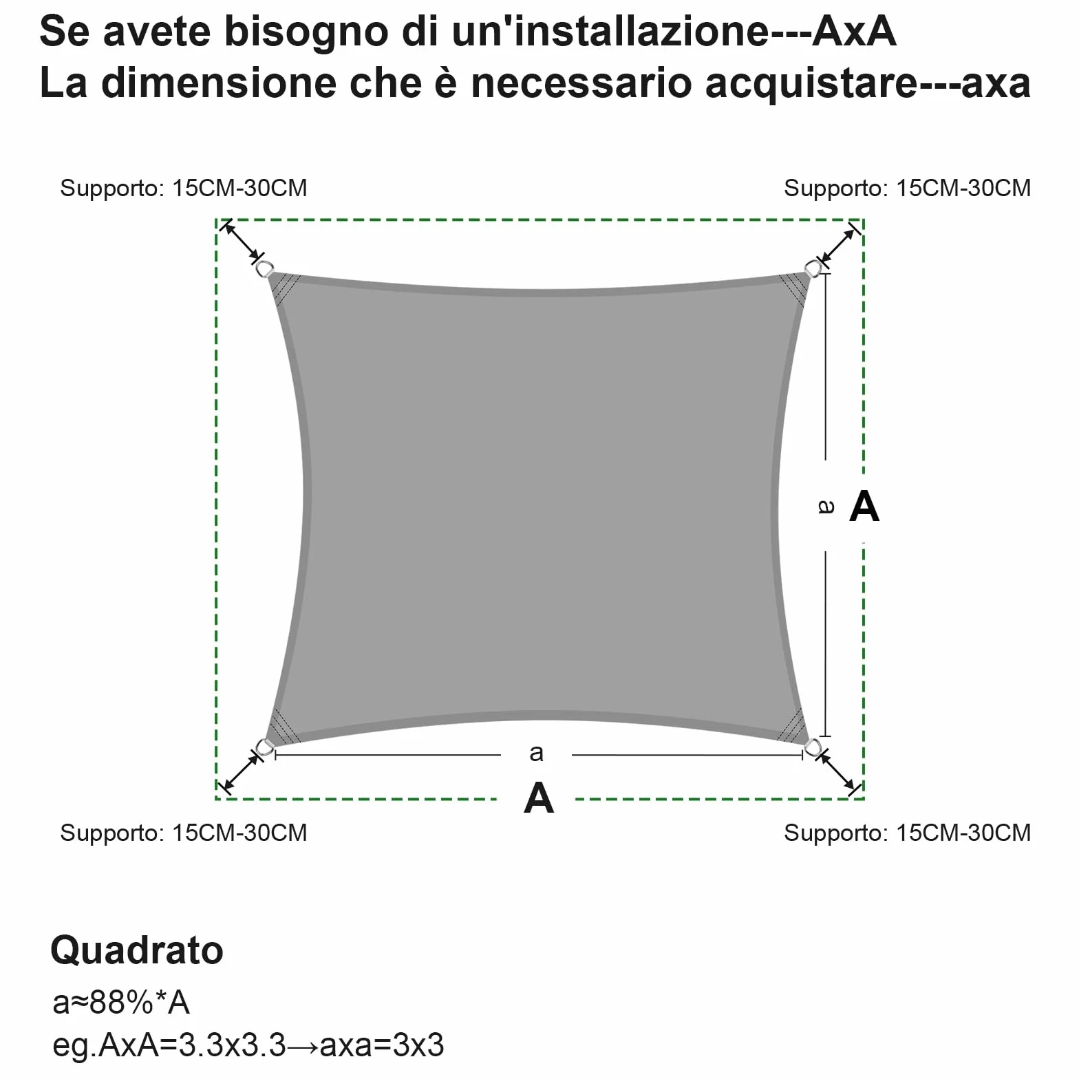 SUNNY GUARD Vela ombreggiante 2.5x2.5m HDPE Tenda a Vela Rettangolare, Tenda da sole per esterno Traspirante Protezione Raggi UV per Giardino Esterno terrazza, Sabbia
