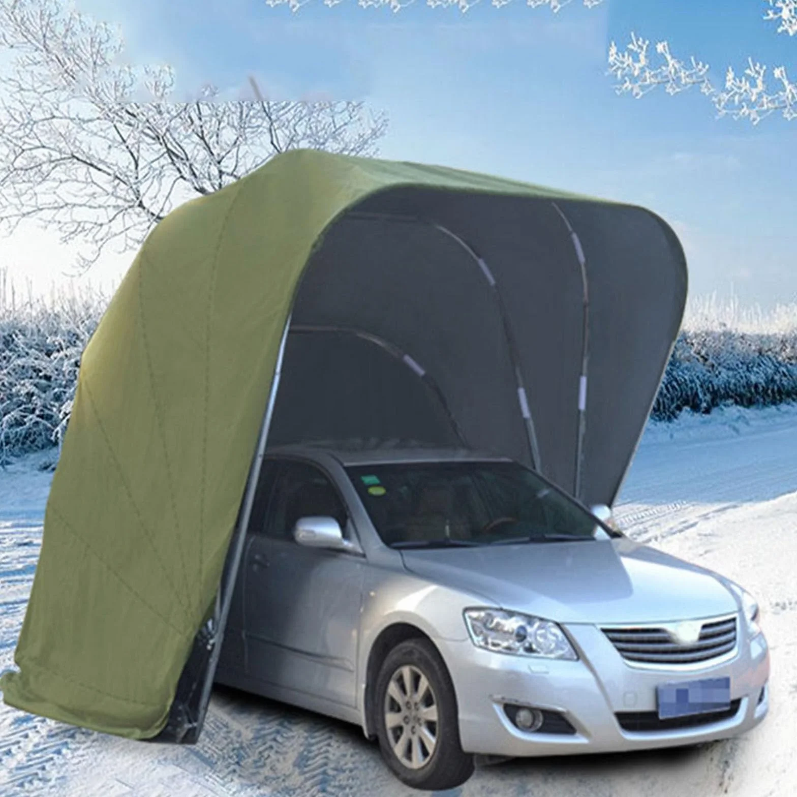 BEYSG Riparo autoportante portatile in acciaio inox, Questo garage pieghevole, protezione per tutte le stagioni, 5,5 x 2,5 m, verde