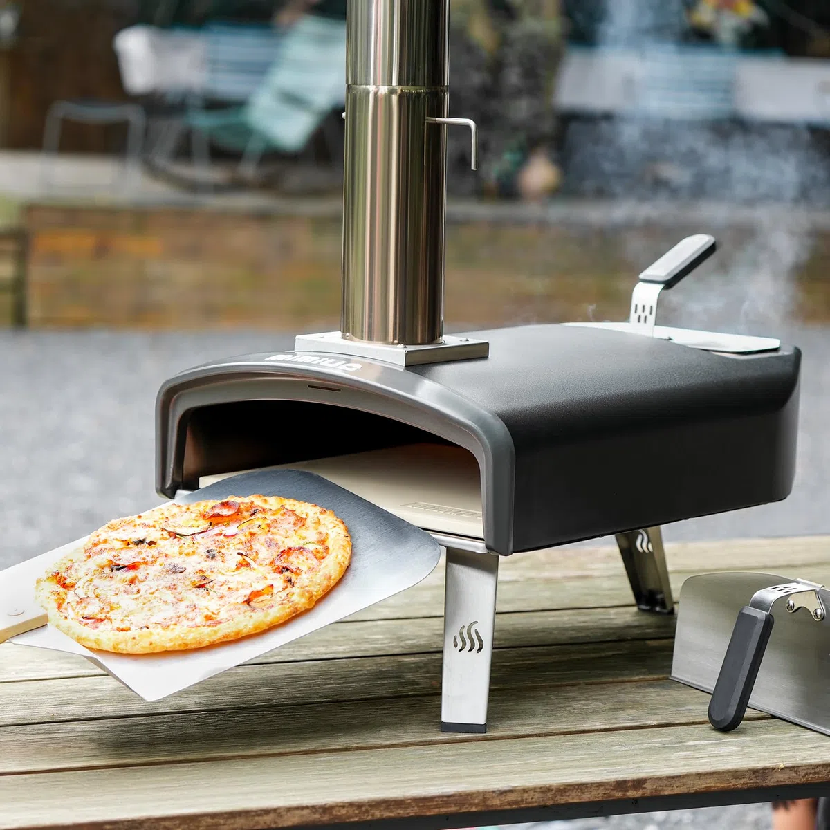 Forno per Pizza da Esterno a Legna e Carbonella, Pizzaiolo Portatile per Giardino