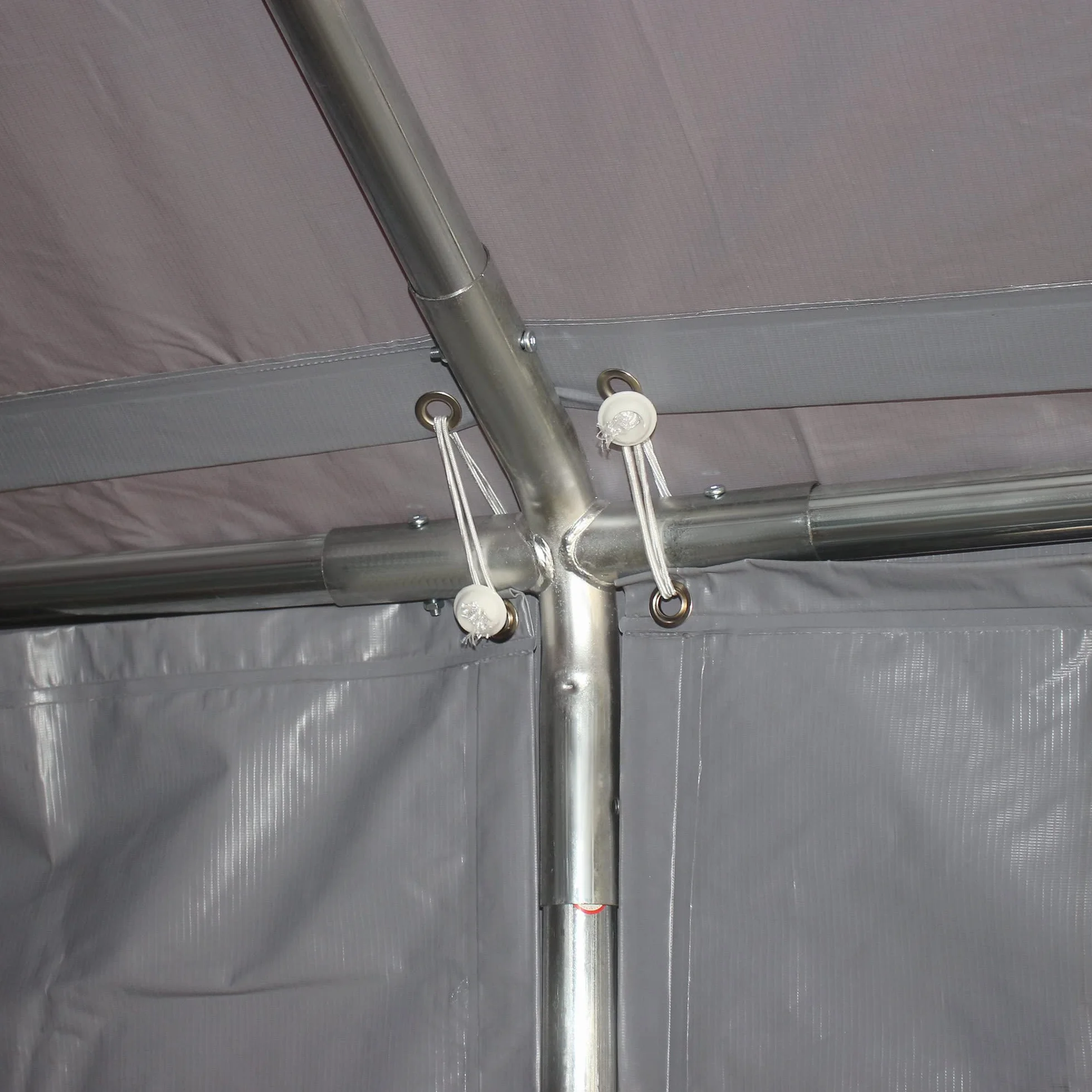 Outsunny Garage Auto Esterno 8x4m Porte Cerniera Tettoia Pannelli Removibili Telaio Acciaio Grigio Scuro