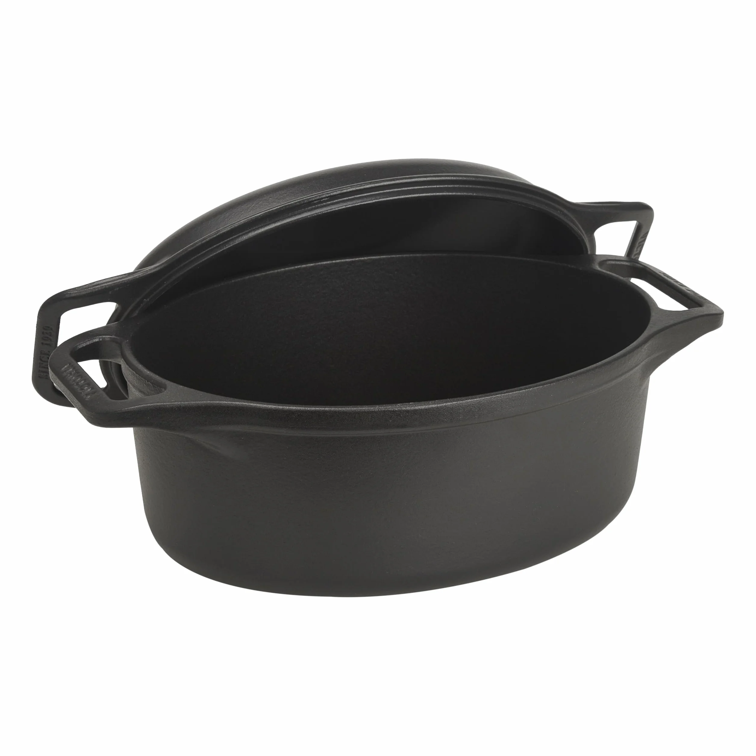 Victoria Forno Olandese, Pentola et Padella Induzione Ghisa Smaltata 31 cm Ovale, Cocotte 5,7L, Senza PTFE né PFOA, Adatta per Fuoco, Barbecue, Forno, Vetroceramica, Gas