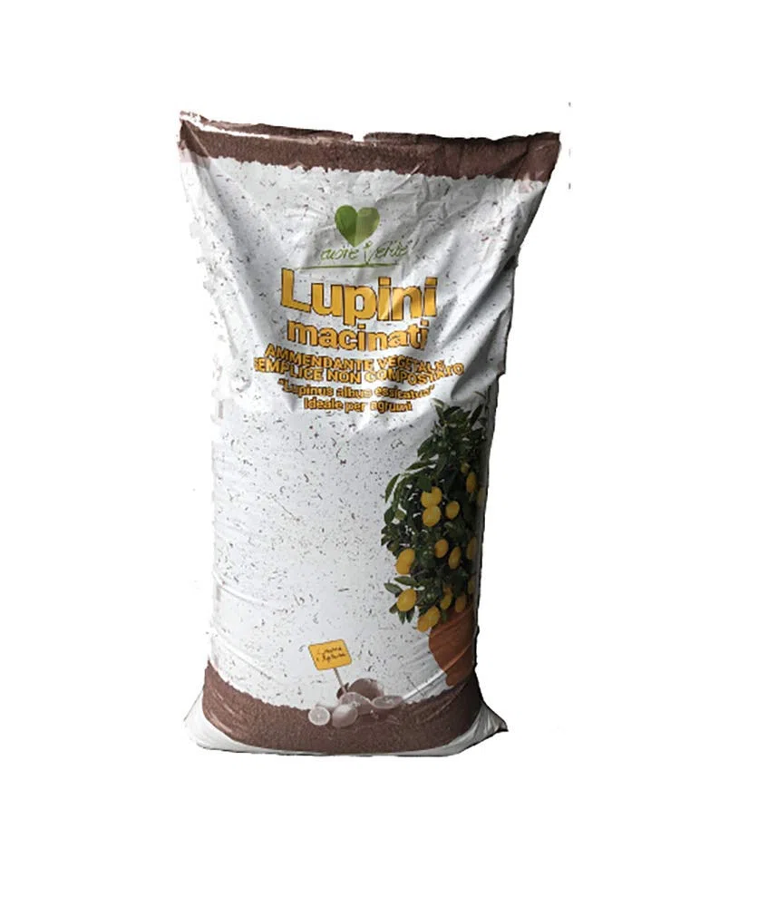 LUPINI MACINATI Sacco kg.25 Fertilizzante Biologico SPECIFICO per AGRUMI (Limone, Arancio, Mandarino, Azalee, CAMELIE)