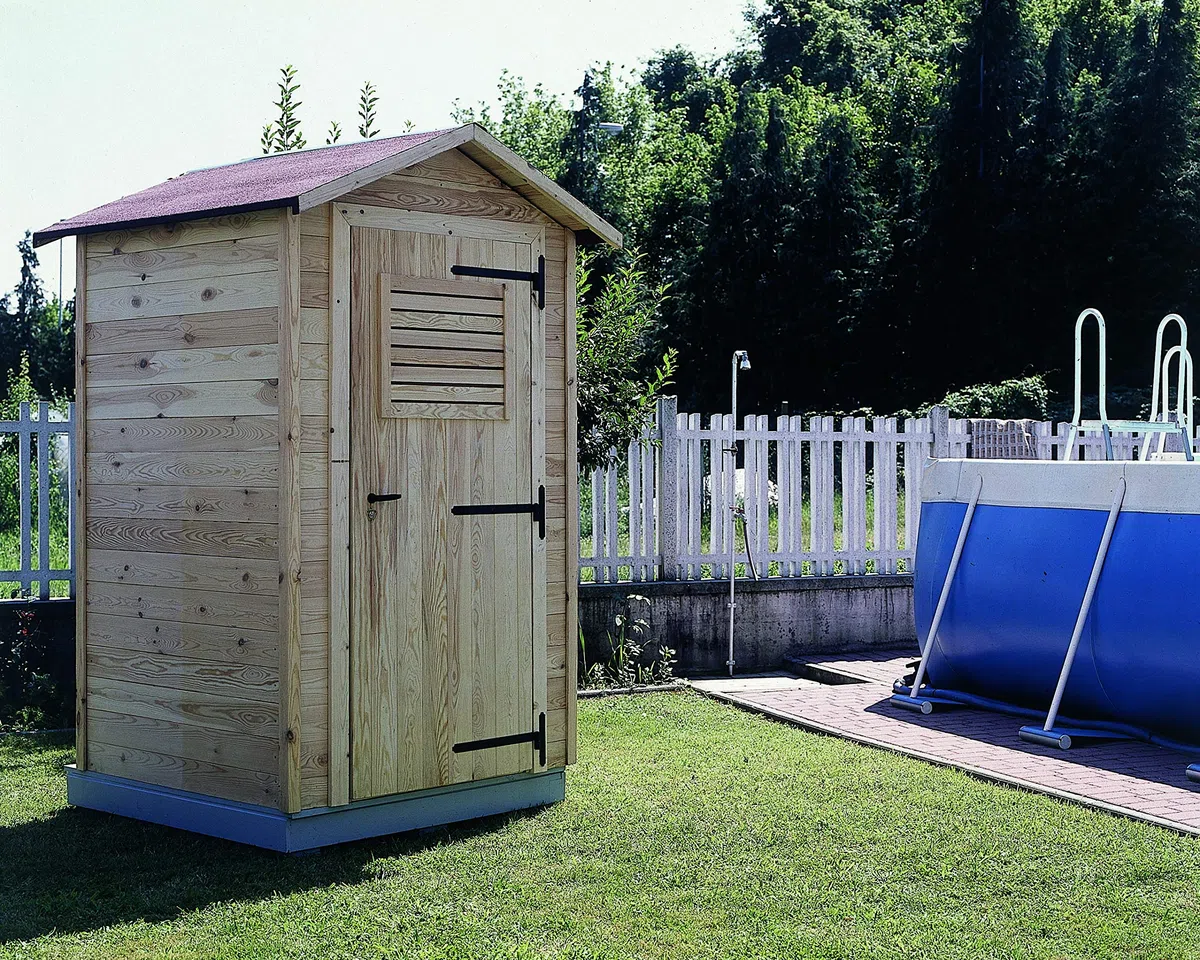 CO. S.r.l. - Casetta Uso Spogliatoio da Spiaggia, Giardino e Piscina in Legno, Doghe Spessore 16 mm. Modello [S120]
