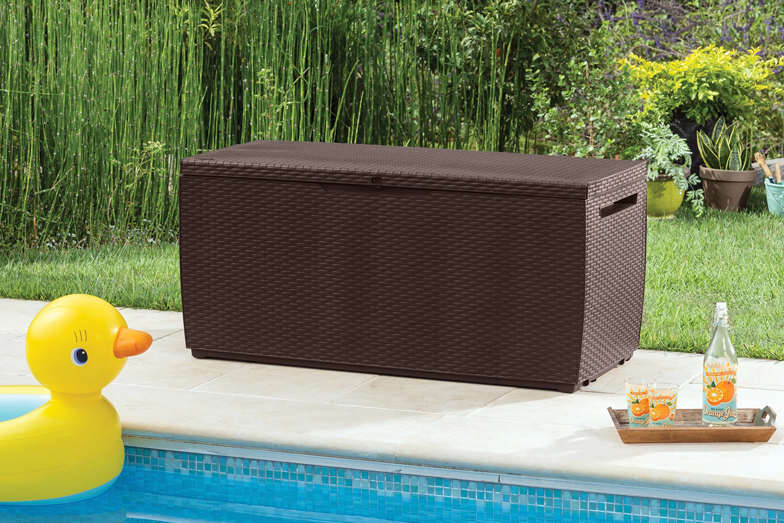 Keter S14647140 Baule Capri Marrone 305 Litri in Resina Cm 123 X 53.5 X 57 H