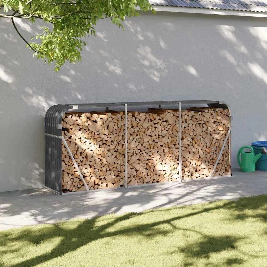 vidaXL Portalegna Acciaio Zincato Antracite 234x45x100 cm