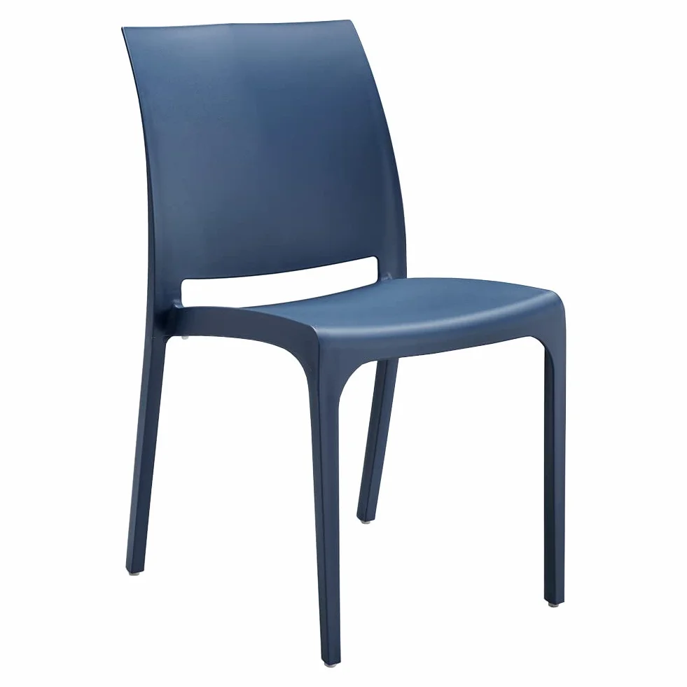 Sedia VOLGA in polipropilene design impilabile per esterno Made in Italy Blu