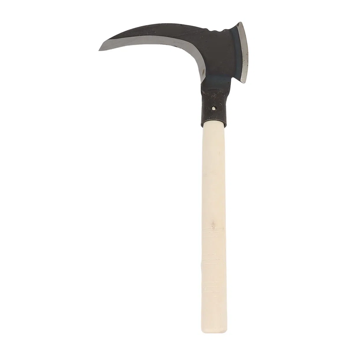 HEEPDD Falce per in Acciaio al Manganese Alto, Doppia Falce Falce per Pulizia Falce per da Giardinaggio Multiuso (Testa di Taglio Singola, Bastone di Legno)