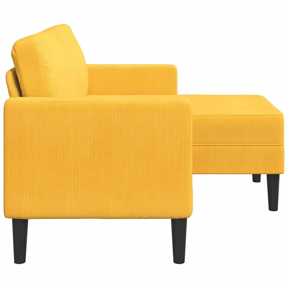 vidaXL Divano 2 Posti con Chaise Longue a L Giallo Chiaro 125 cm Lino, Divano a 2 posti Camera da Letto, divanetto, Divano a Due posti