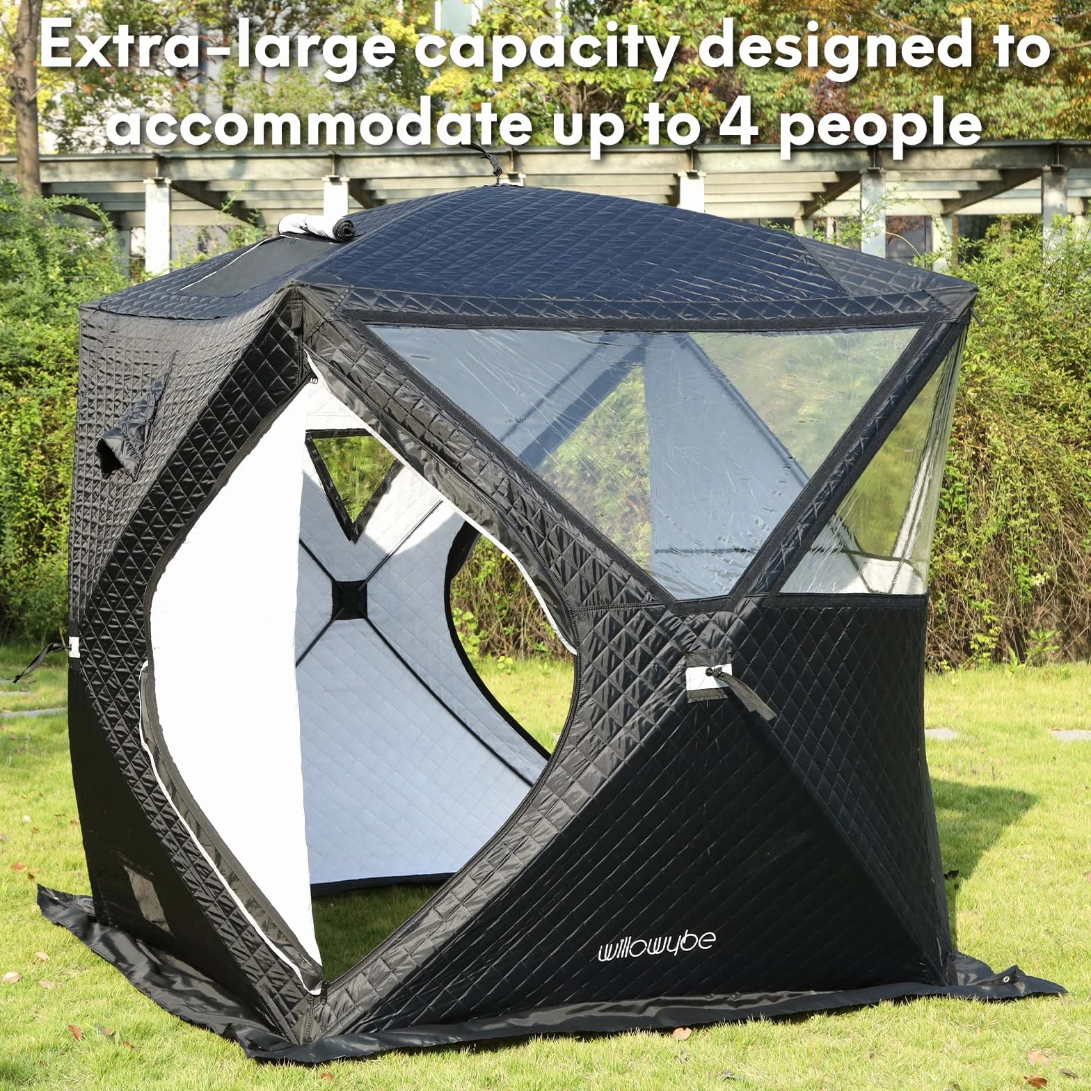 WILLOWYBE Outdoor Sauna Tent PRO - Tenda Sauna per 4 Persone, Isolata, Tutti i Climi