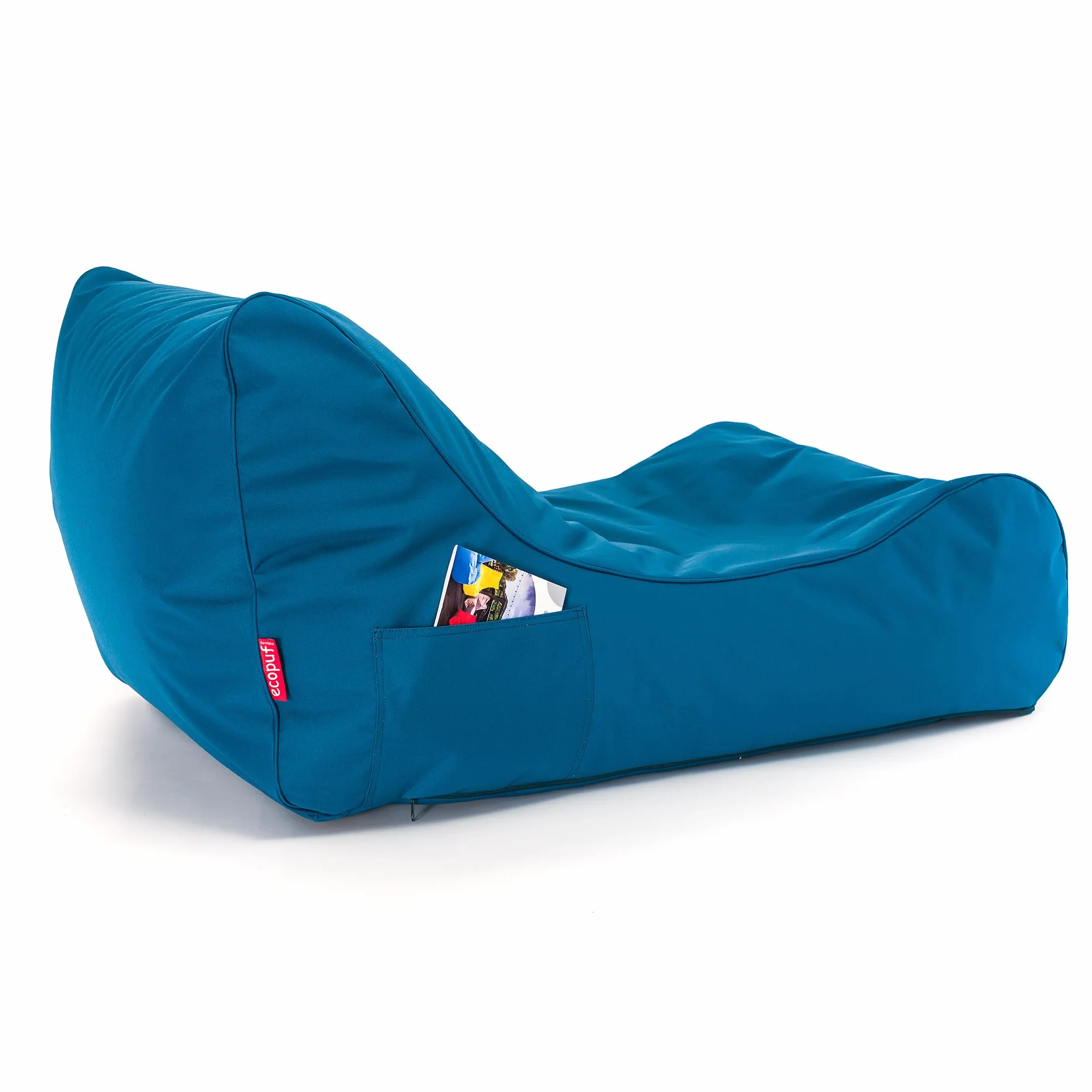 Ecopuf Master Canapé Pouf Chaise Longue da esterno 115x65x60cm Blu M16