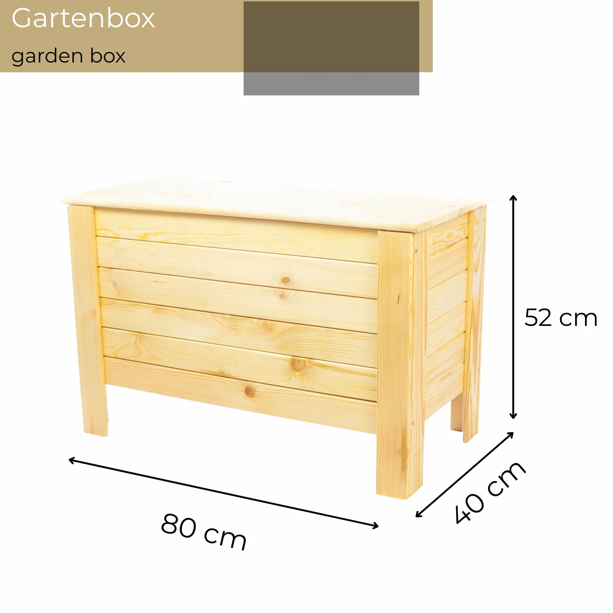 Cassapanca Da Giardino In Legno 80x52x40 cm 166 L Pino Massello Naturale Box Porta Cuscini Contenitore Da Esterno Cassapanca Portaoggetti Giardino