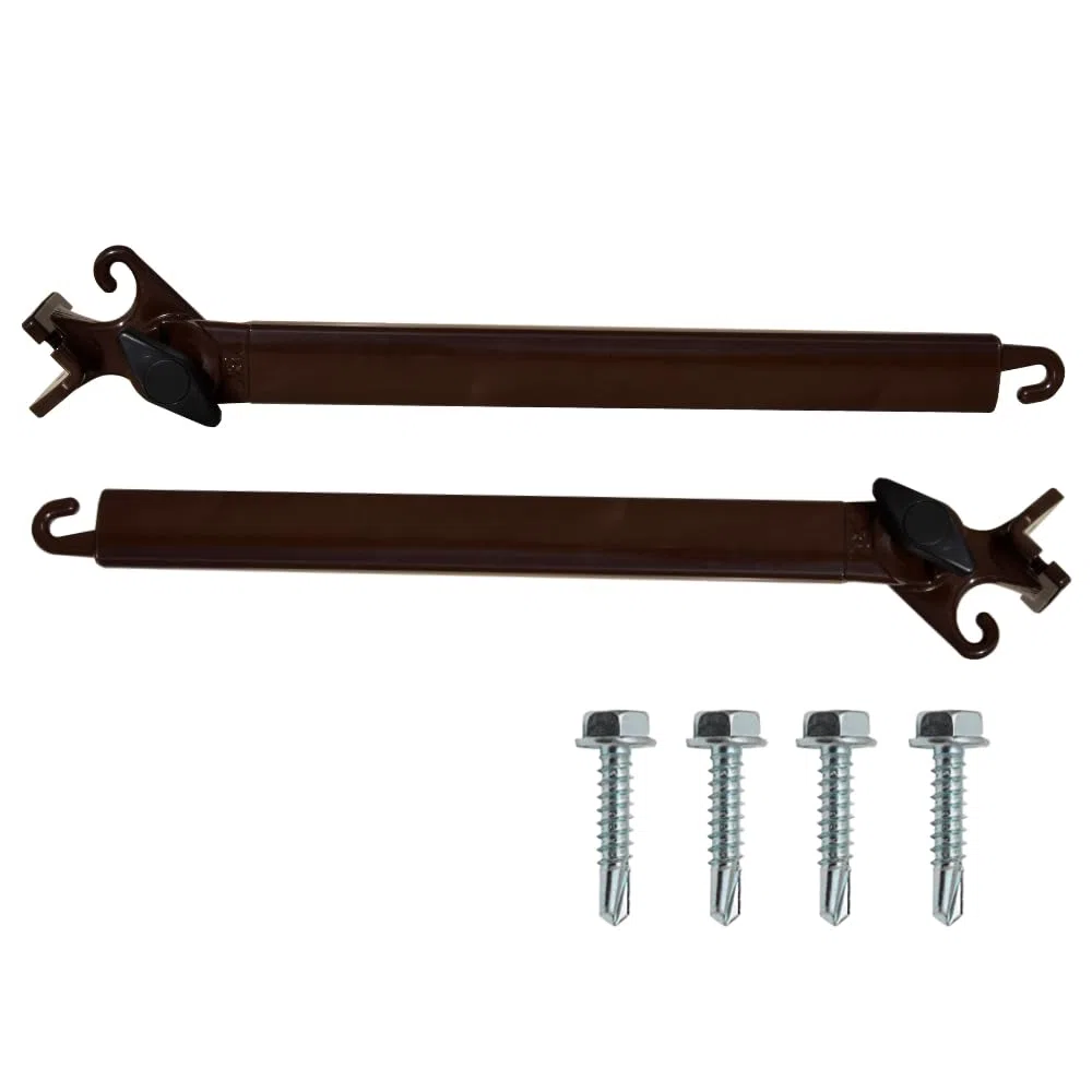 Braccetti per Tende da Sole in Alluminio 50 cm Marrone 1 Coppia Regolabili