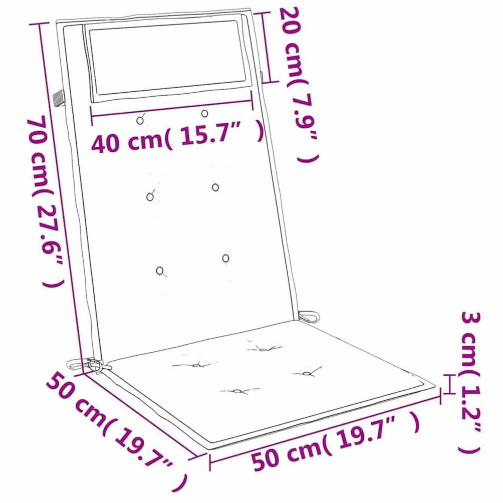 vidaXL Cuscini Sedia con Schienale Alto 6 pz Blu Reale Tessuto Oxford