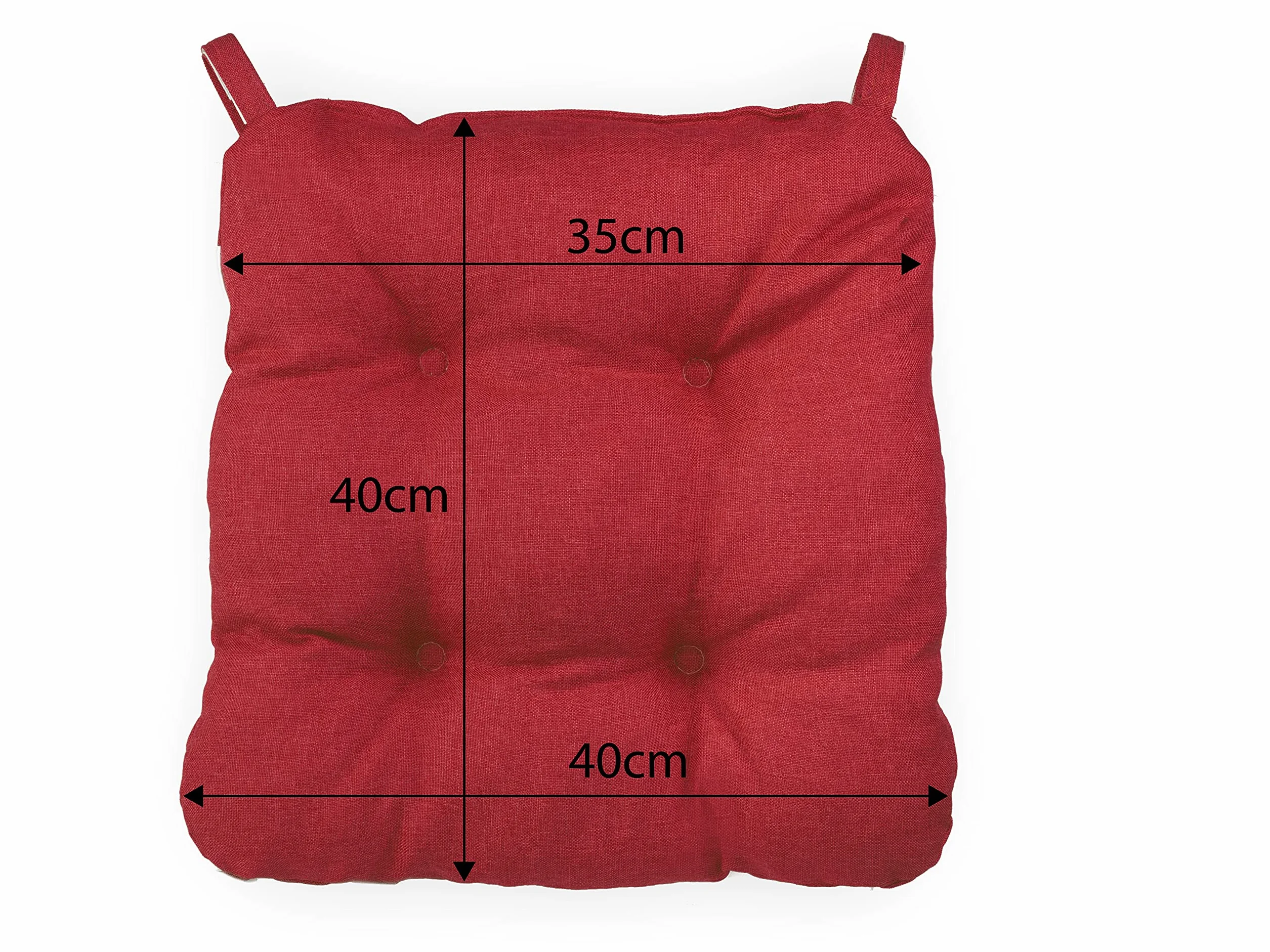 sunnypillow Set di 4 Cuscini per Sedia Cucina - con Chiusura in Strappo - Cuscini per Seduta da Sedia - Per uso Interno ed Esterno - Dimensioni: 40 (anteriori) 35 (posteriore) x 40 x 8 cm - Rosso