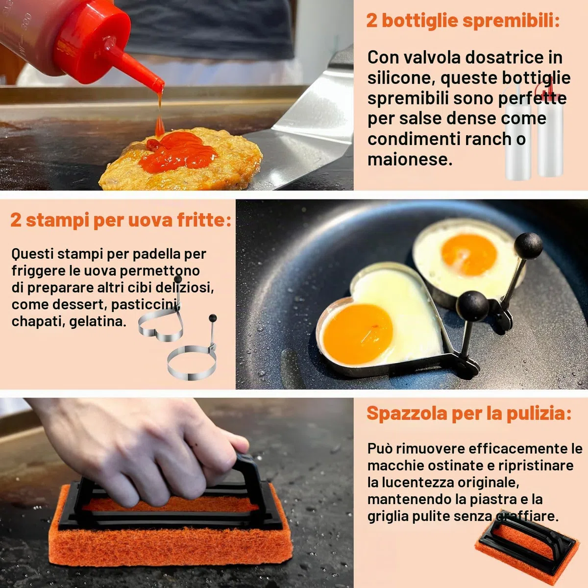 N NOBLE FAMILY 38PCS Kit di Accessori Barbecue, Professionali per Set Spatola Barbecue all'aperto, Spatola per Barbecue per Piastra in Acciaio Inossidabile con Pinze, Pressa per Hamburger, Borsa