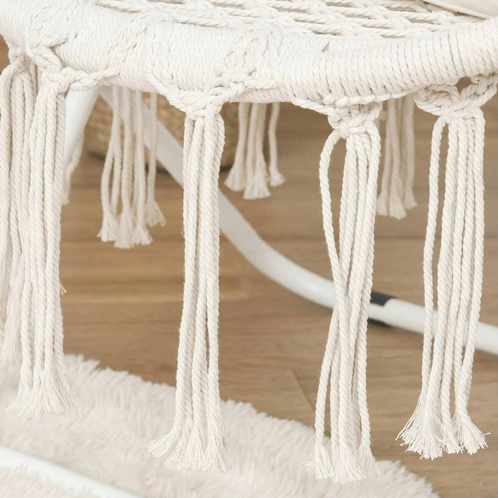 Outsunny Loveuse poltrona rotonda da giardino papasan pieghevole luna beige