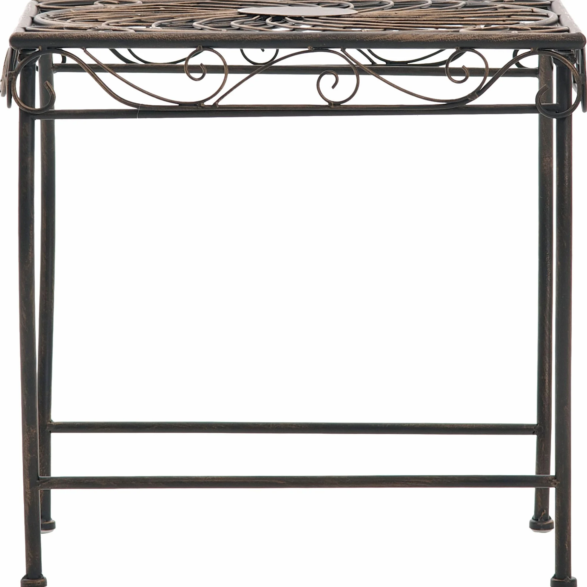 CLP Tavolino da Giardino in Ferro Zarina, Stile Liberty Romantico, Idrorepellente, Bronzo