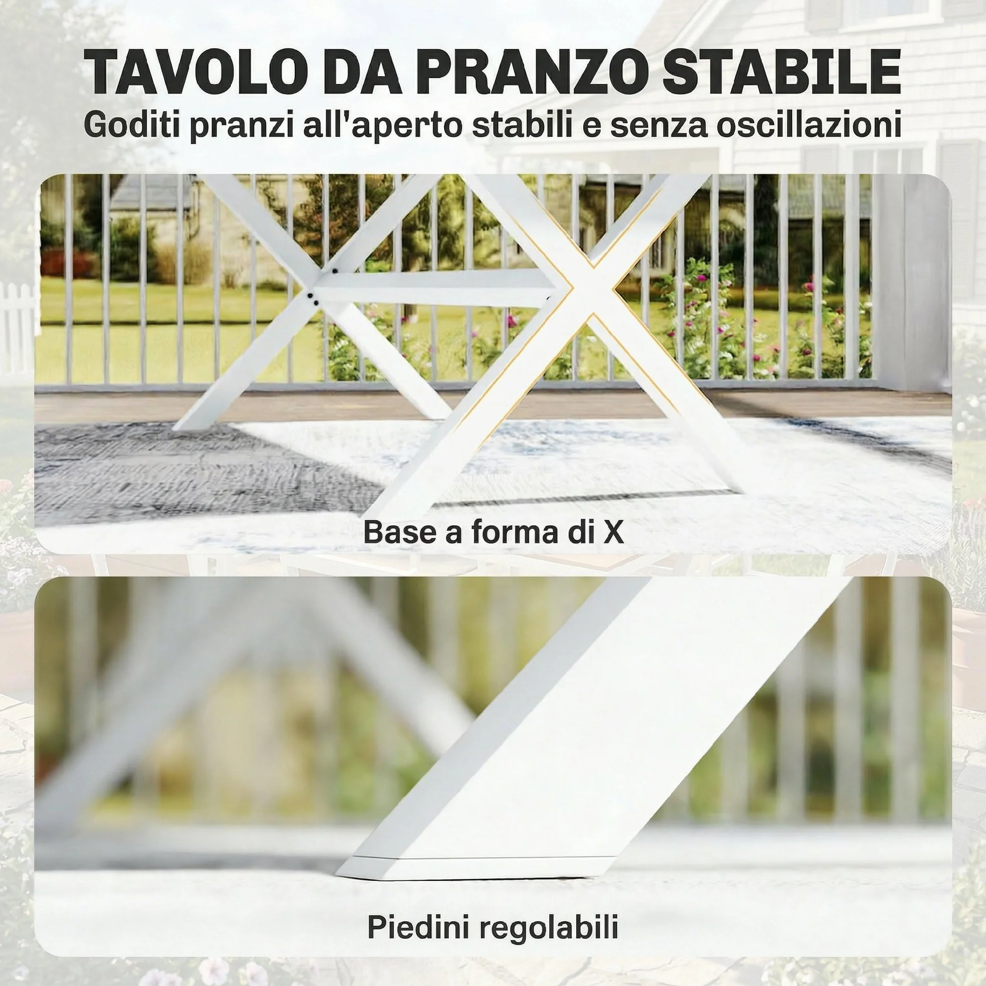 Outsunny Set Tavolo e Sedie da Giardino 7 Pezzi, Alluminio, 6 Sedie Impilabili, Tavolo Effetto Legno, Teak
