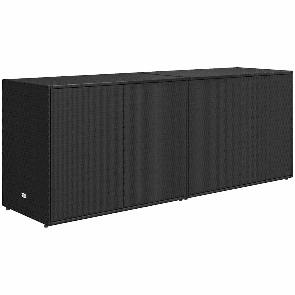 Mobiletto da Giardino Nero 198x55,5x80 cm in polyrattan Nero,319870