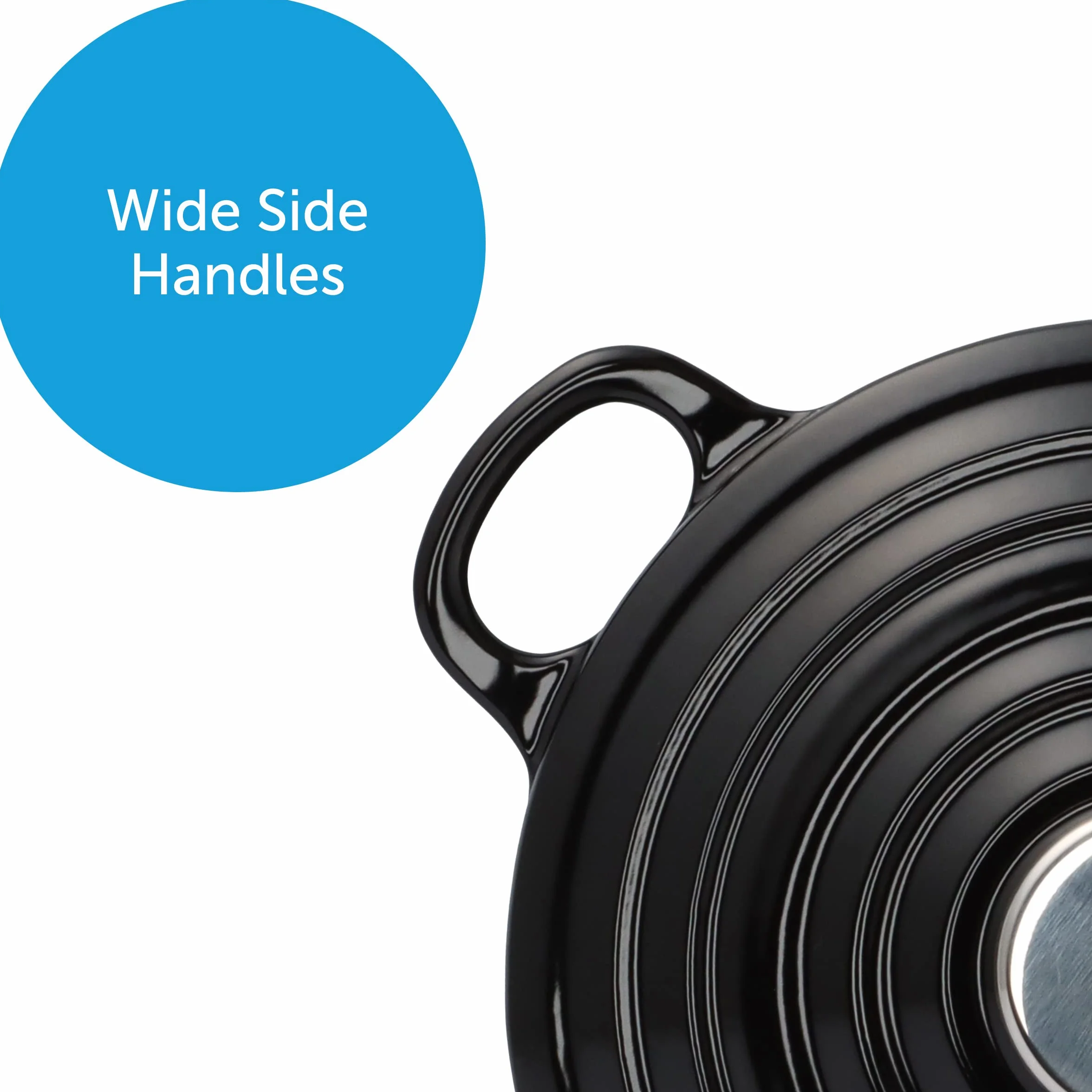 BK Cookware Ghisa Smaltata Tedesca, 24 cm/4,2 litri Casseruola avec Couvercle, Forno Olandese, Fornello a Induzione, Lavabile in lavastoviglie, Forno fino a 220°C, Nero