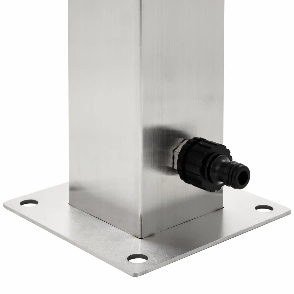 vidaXL Fontanella a Colonna Acciaio Inox 95 cm Quadrata Irrigazione Giardino
